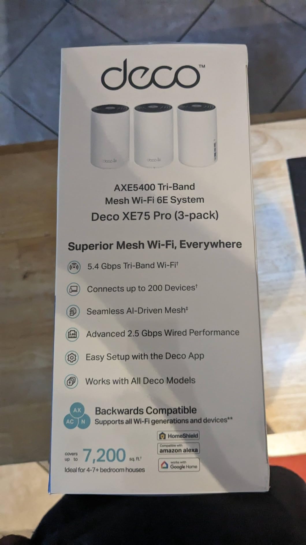 TP-Link Deco XE75 Pro AXE5400 Tri-Band WiFi 6E Mesh System (3-Pack) customer photo 1