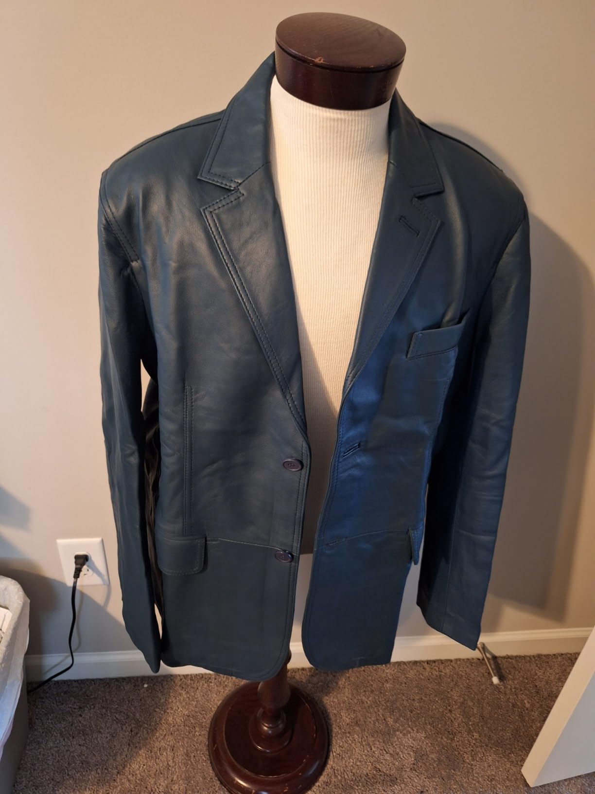Lambskin Leather Jacket Men Casual Coat - Notched Collar Classic Bond's Style Ultimate Leather Blazer for Men customer photo 2