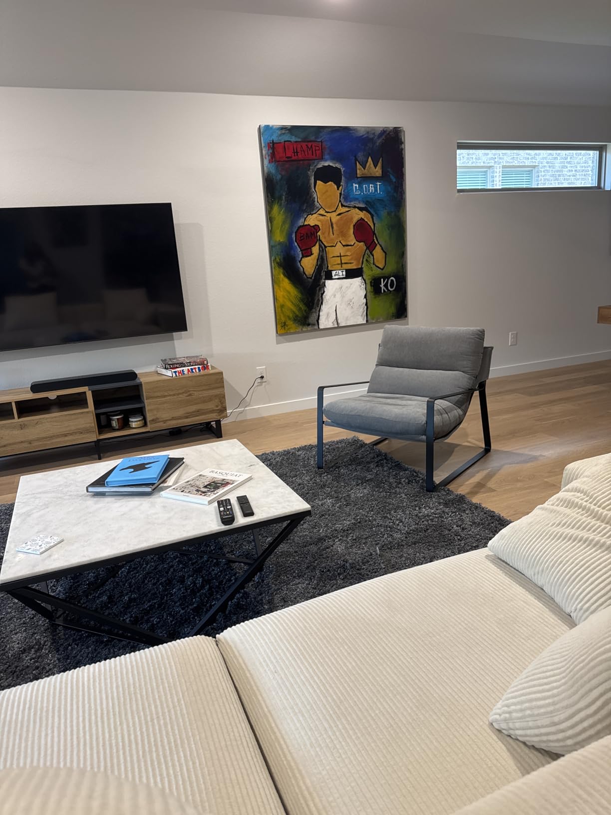 LukeAlon Modern Brown PU Leather Accent Armchair | Pu Leather Upholstered Living Room Chair With Metal Base & Thickened Cushion customer photo 1