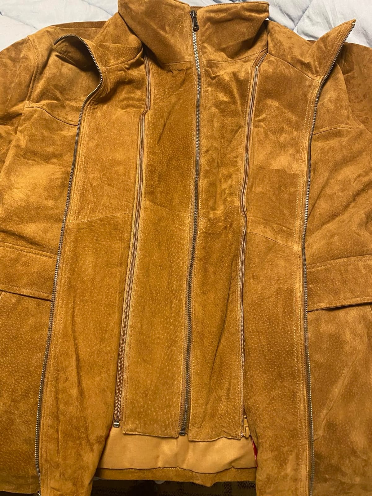 FLAVOR Men's Classic Leather Jacket Suede Winter Coat customer photo 2