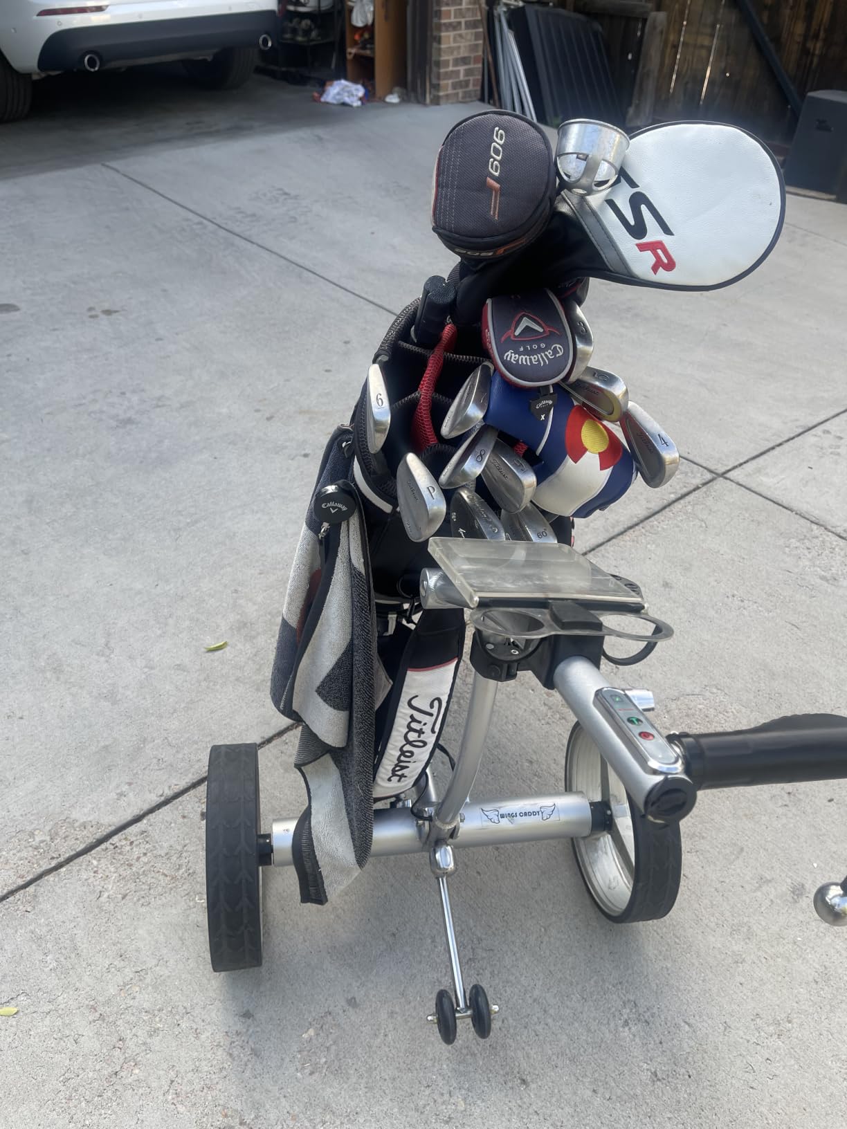 Electric Golf Push Cart with Remote Control – Up to 36 Hole & 1500 Life Cycle Lithium Battery Twin Motors Lightweight customer photo 1