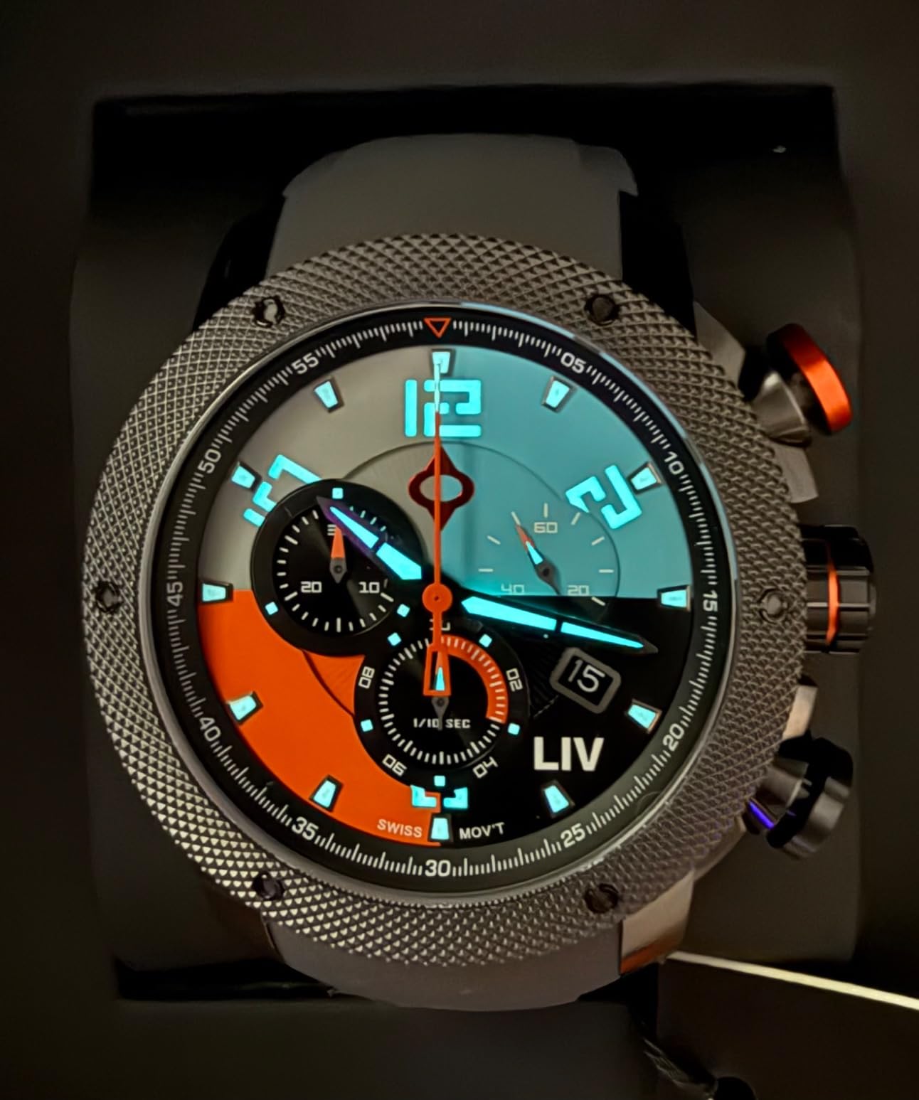 LIV GX1 Swiss Chronograph Watch for Men - 45mm 3D Multi-Layer Dial - Sapphire Crystal - 660ft Water Resistant - Swiss Made Men's Watch customer photo 1