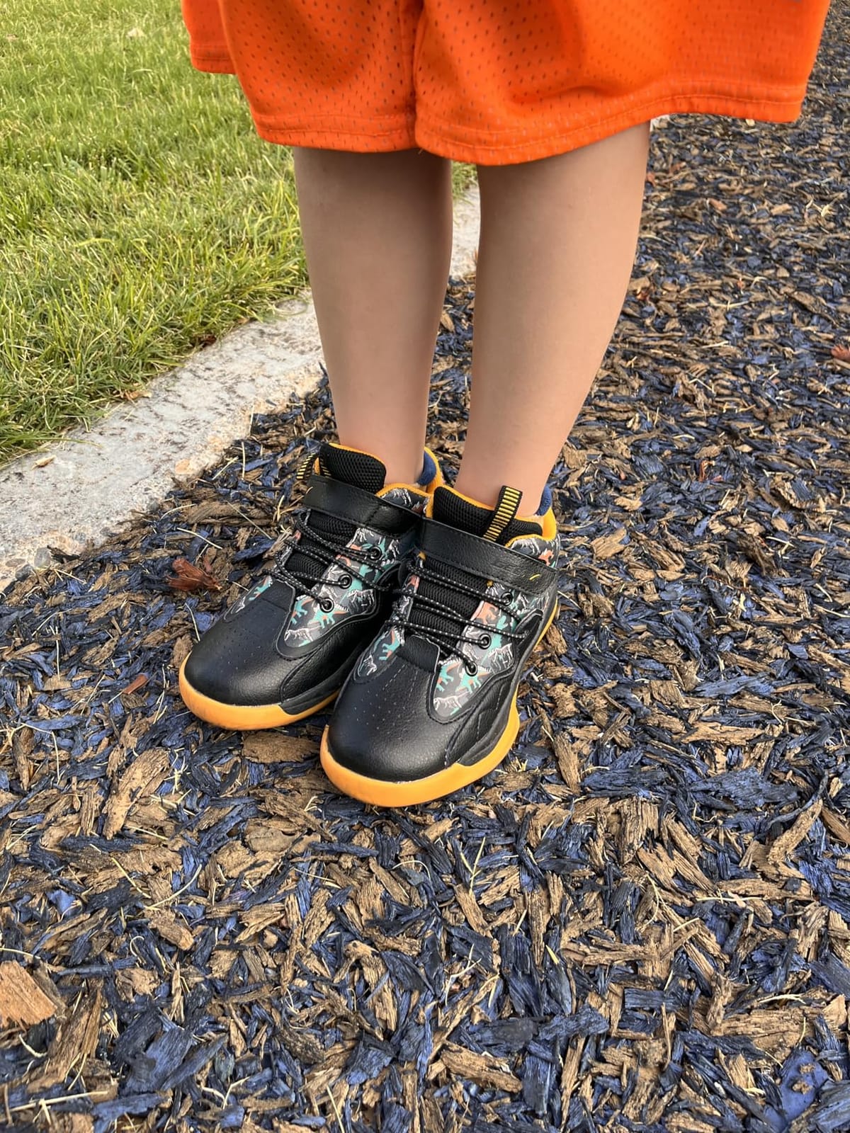 Dino Kids Boys Basketball Shoes Non Slip High Top Ankle Protection Sport Athletic Boy Sneakers customer photo 2