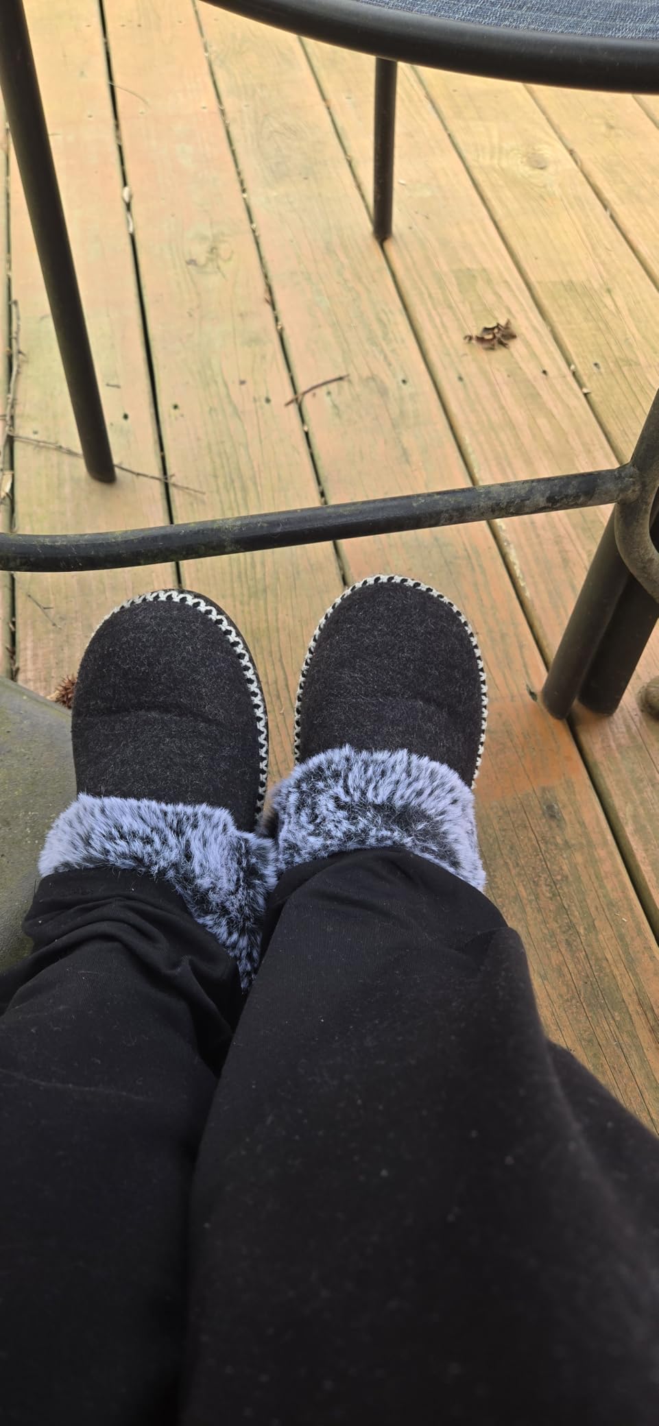 EverFoams Women's Bootie Slippers Warm Soft House Shoes with Fluffy Collar customer photo 1