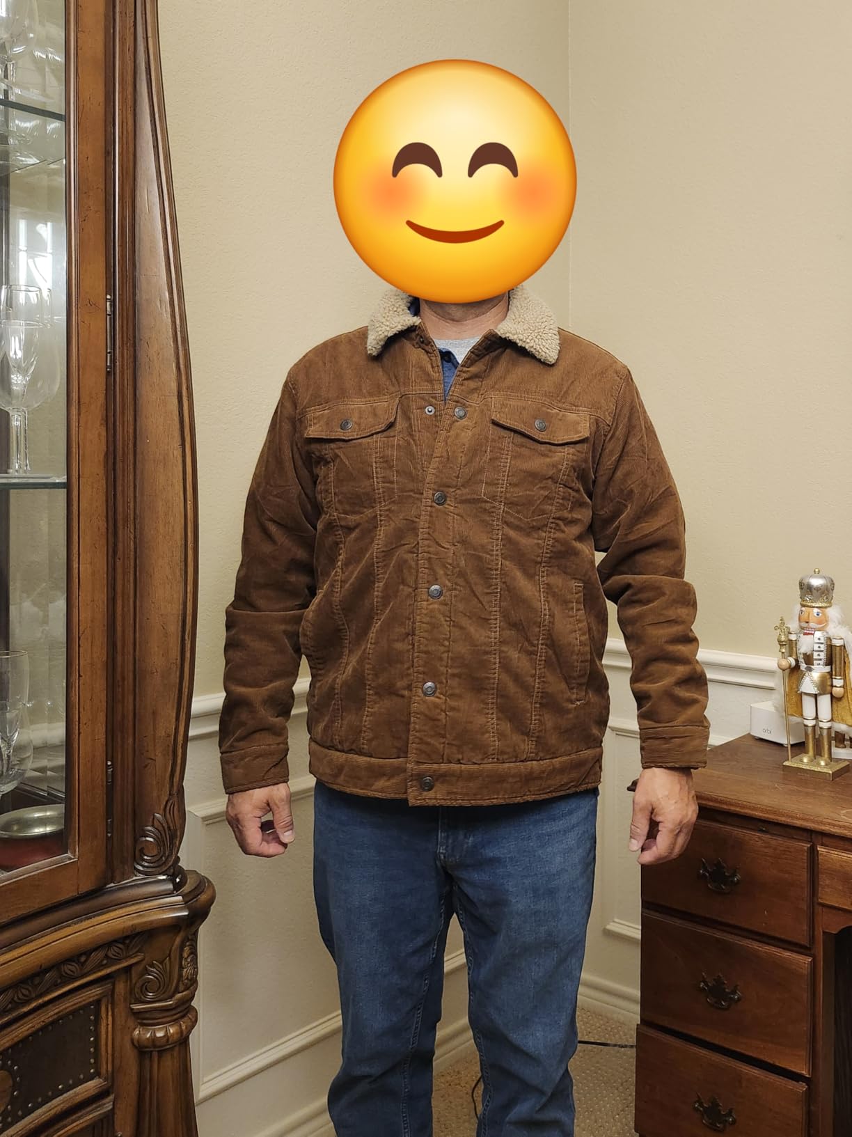 MAGCOMSEN Men's Corduroy Jacket Winter Sherpa Lined Warm Thick Coat customer photo 1