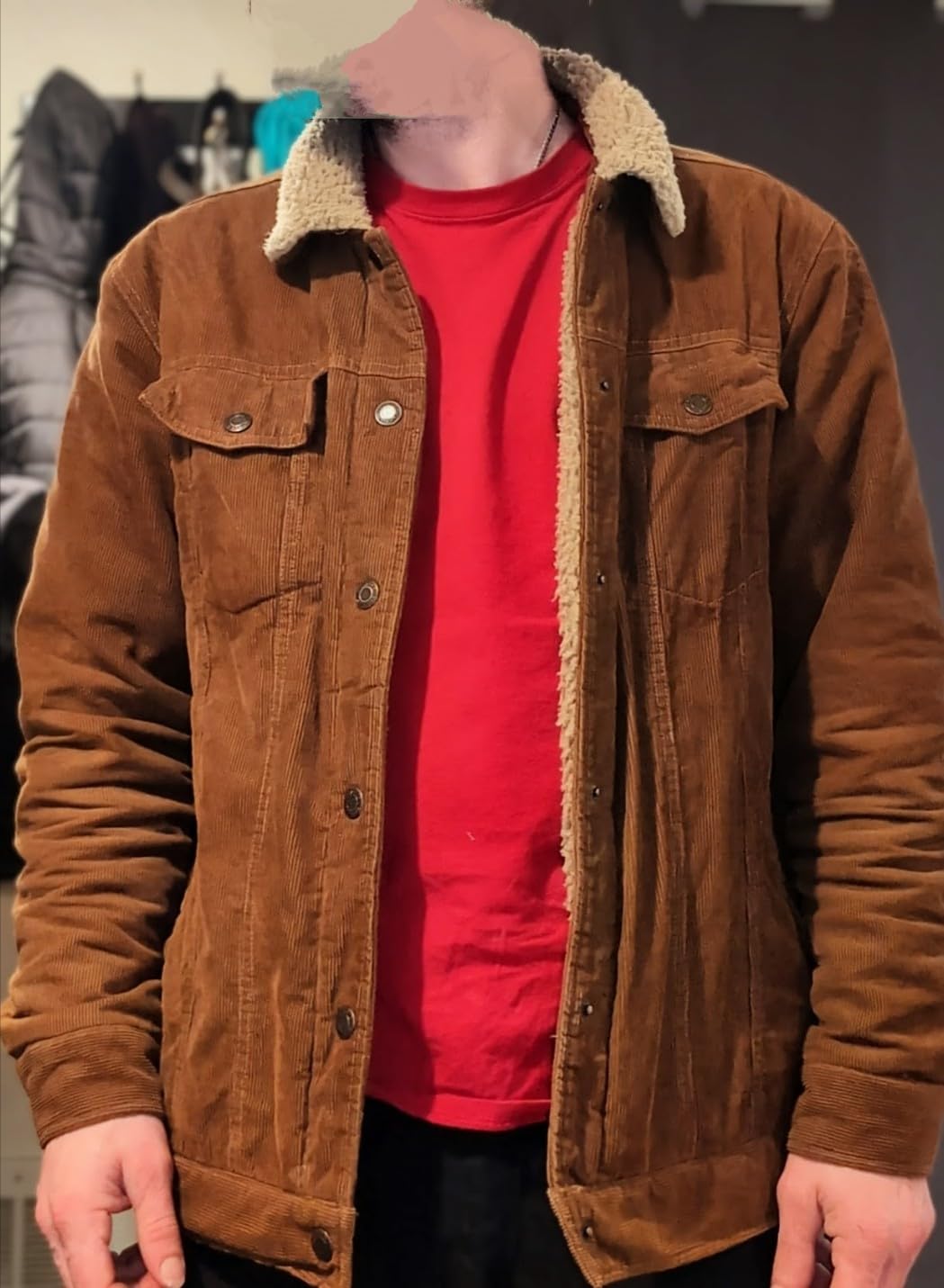 MAGCOMSEN Men's Corduroy Jacket Winter Sherpa Lined Warm Thick Coat | Cotton Corduroy, Sherpa Lined, 5 Pockets, Fleece, Warm Winter Wool, Trucker Western Jackets customer photo 2