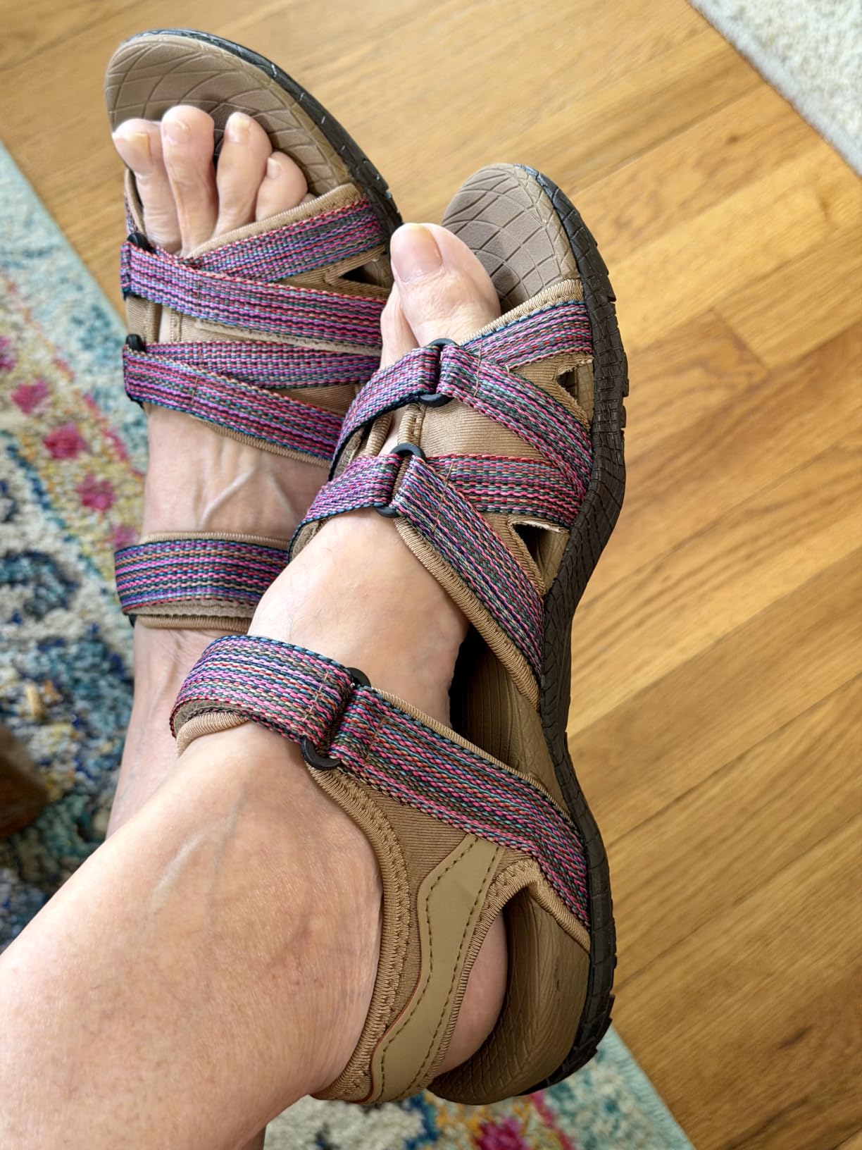 WHITIN Women's Hiking Sandals with Arch Support for Outdoor Adventure C51 | Supportive Footbed with Cushioned Comfort, Breathable Open-Toe Structure, Adjustable 3-Strap Design for a Personalized Fit customer photo 1