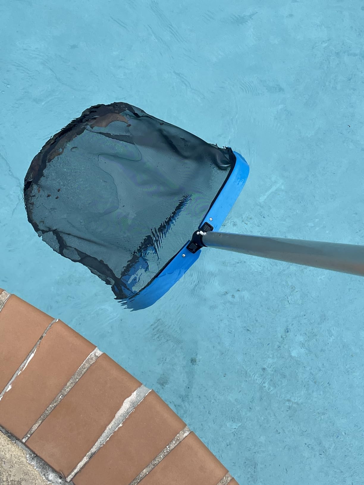 Pool Skimmer Net for Pool Cleaning, Heavy Duty Pool Net Skimmer with Fine Mesh & Deep Bag, Aluminum Frame Pool Leaf Net for Above Ground & In-Ground Pools, Pond Cleaning Leaf Rake Net (No Pole) customer photo 2