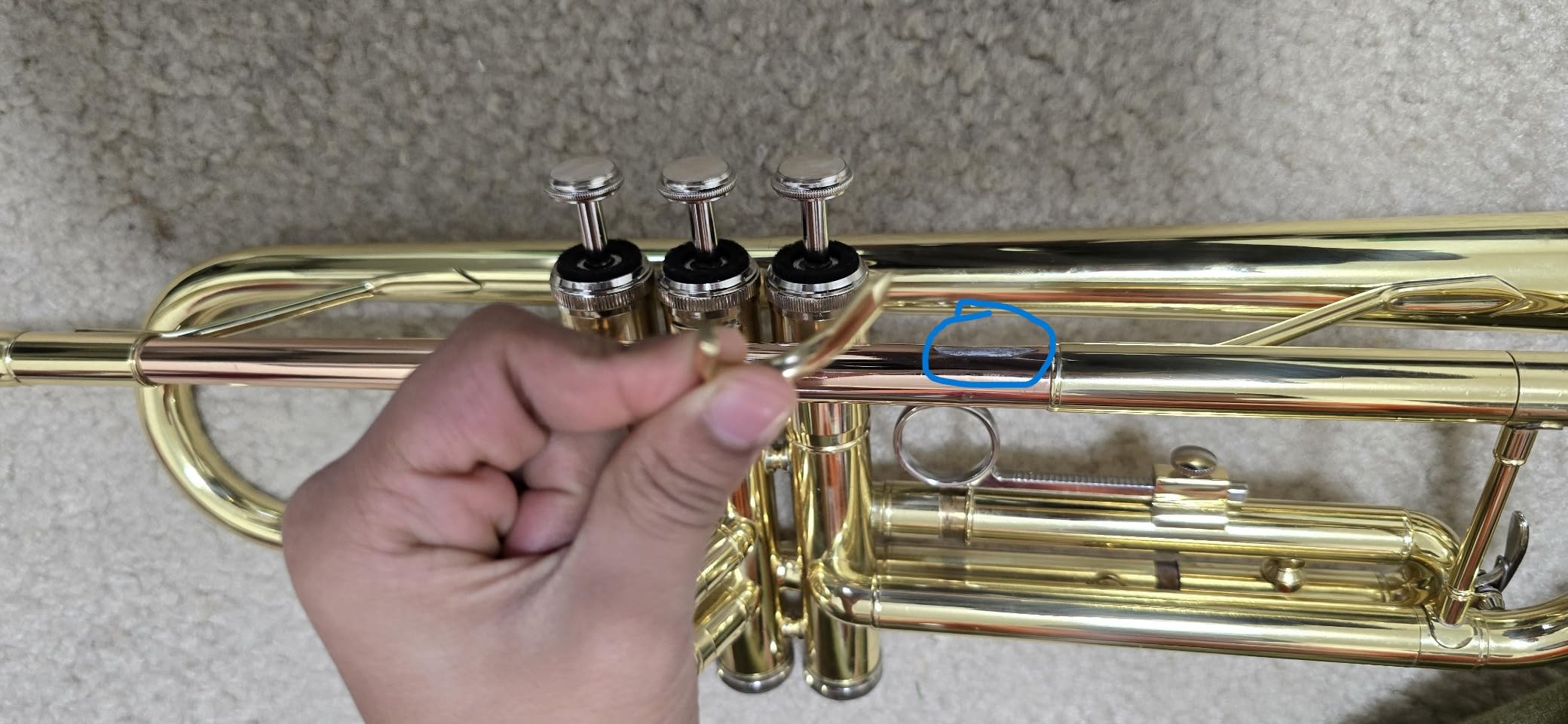 Glory Bb Trumpet, Brass Trumpet for Beginner & Student, Standard B Flat Trumpet with Carrying Case & Gloves, Gold customer photo 1