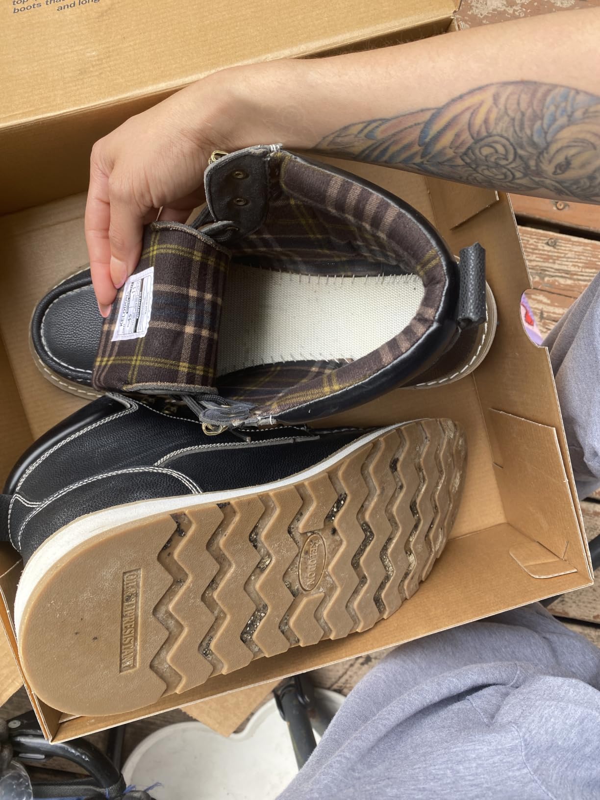 KELODON Waterproof Steel Toe Boots For Men 6