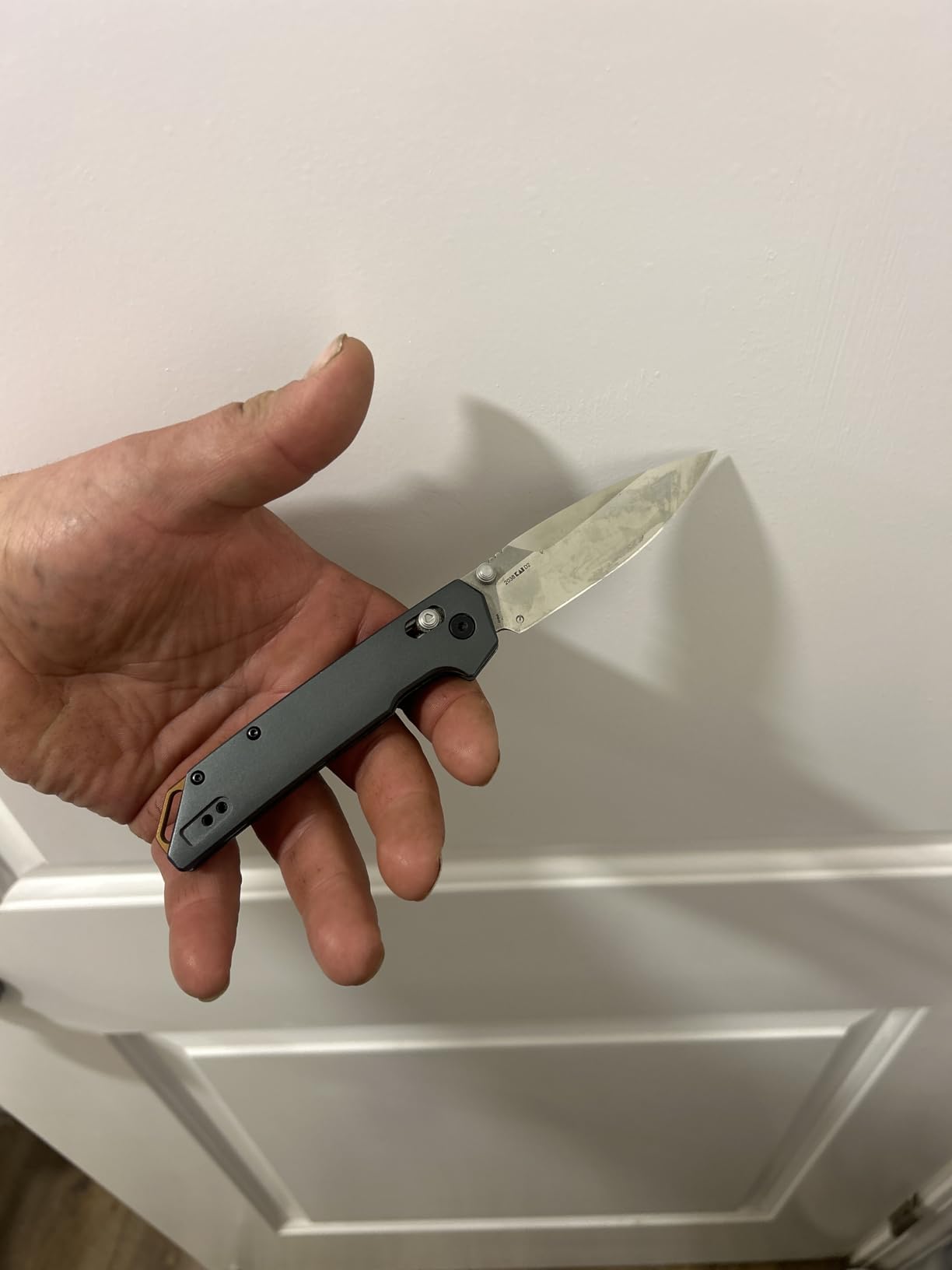 Kershaw Iridium Reverse Tanto Folding Pocket Knife, Sleek 3.4 inch D2 Steel Blade, DuraLock Locking Mechanism, Aluminum Handle, Designed in the USA customer photo 1