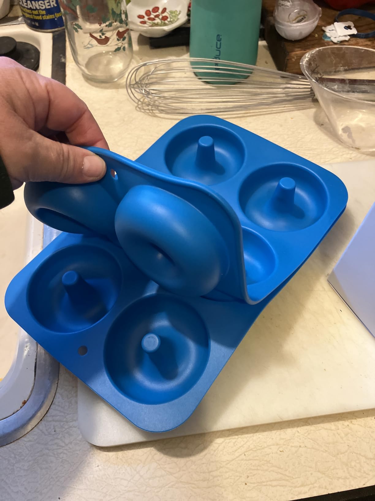 Aichoof Non-Stick Silicone Donut Pan Set of 2, BPA-Free, Easy Release(Blue) customer photo 1