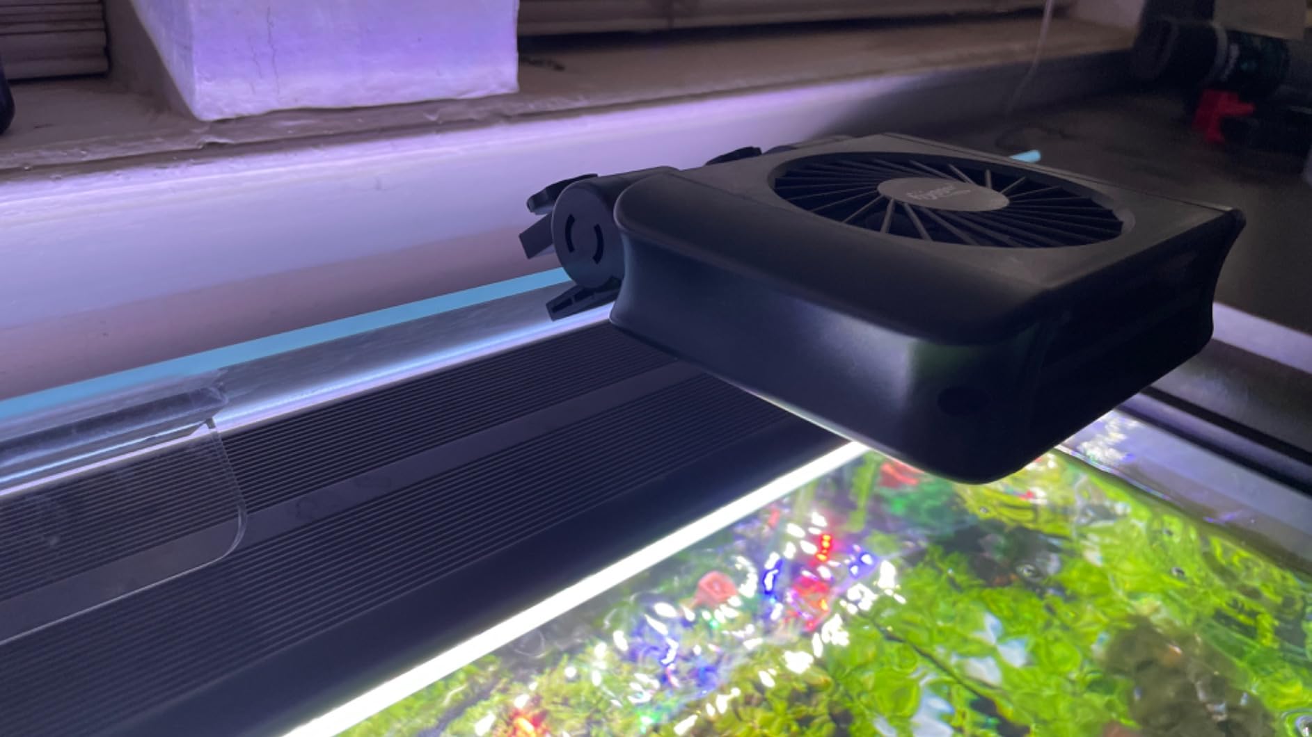hygger Aquarium Chillers Fan, Quiet Fish Tank Cooling Fan Equipment with Adjustable Timer Speed Controller, Suitable for Freshwater Saltwater Tanks(1-Fan Head) customer photo 1