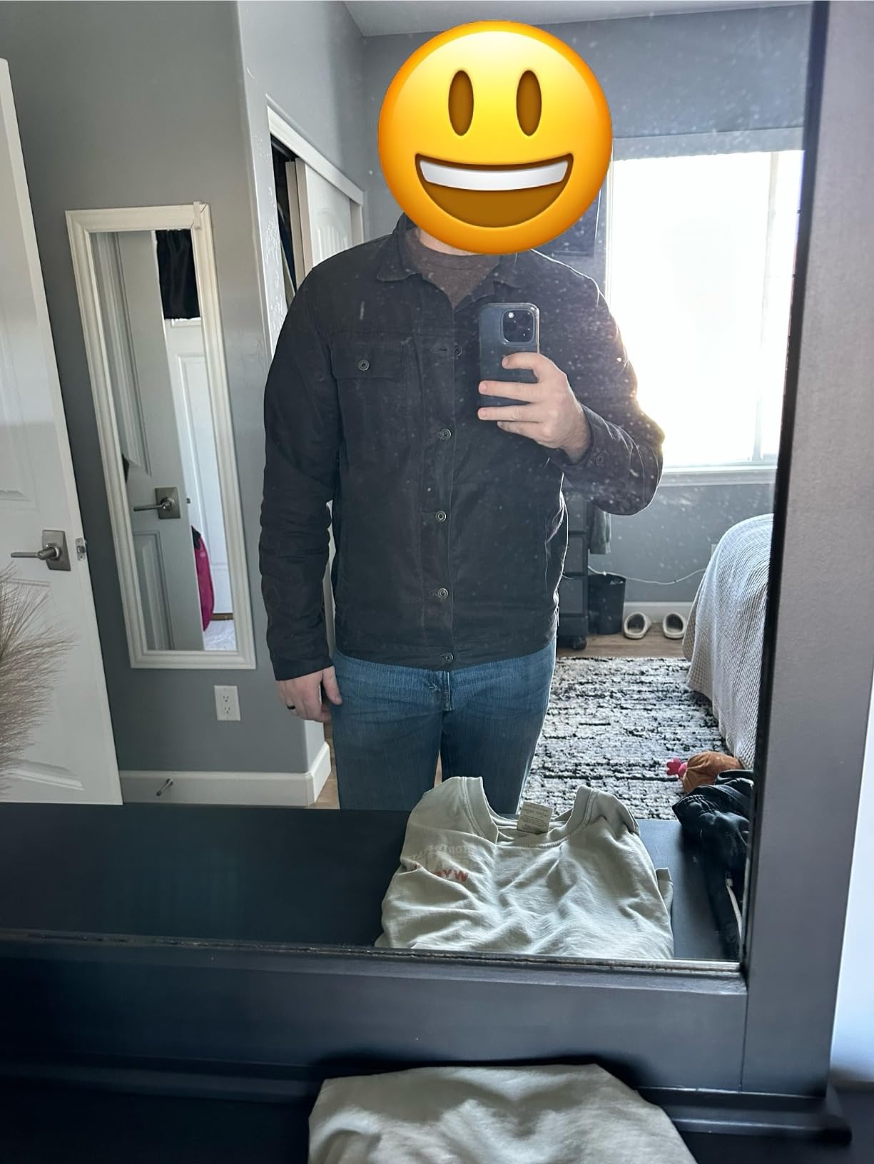 Huckberry Flint and Tinder Men's Flannel-Lined Waxed Trucker Jacket customer photo 1