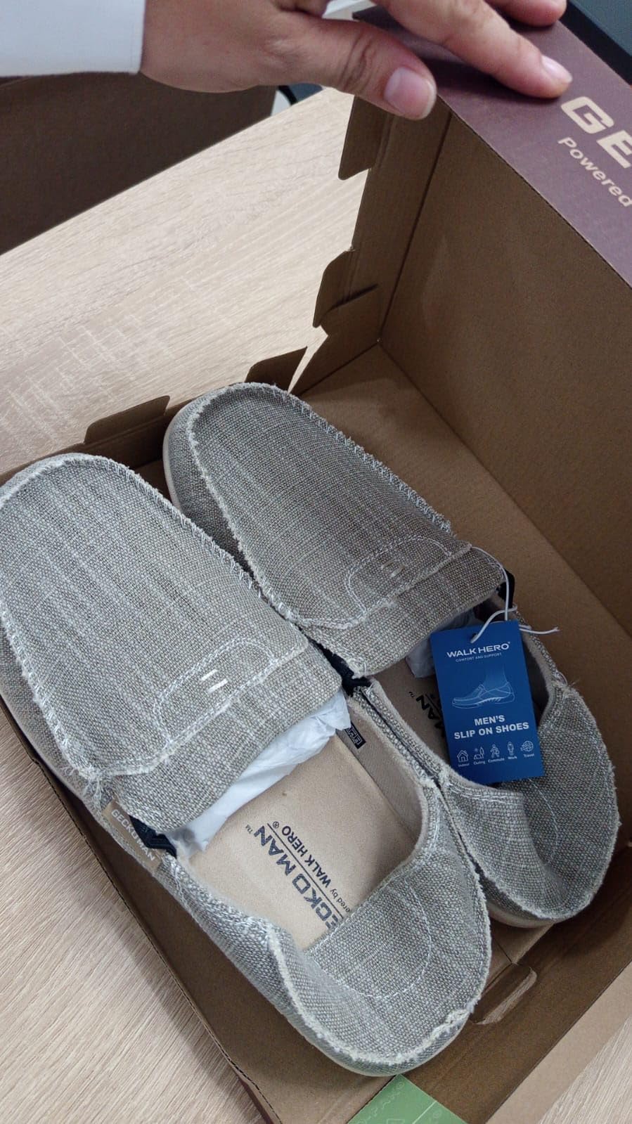 Mens Slip On Shoes, Canvas Mens Loafers with Arch Support & Soft Lining customer photo 2