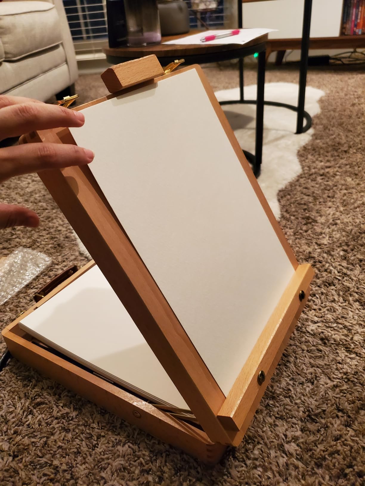 ARTIFY Adjustable Beechwood Tabletop Painting Easel, Wooden Sketch Box Easel, Desktop Artist Easel for Drawing (Easel Box) customer photo 2