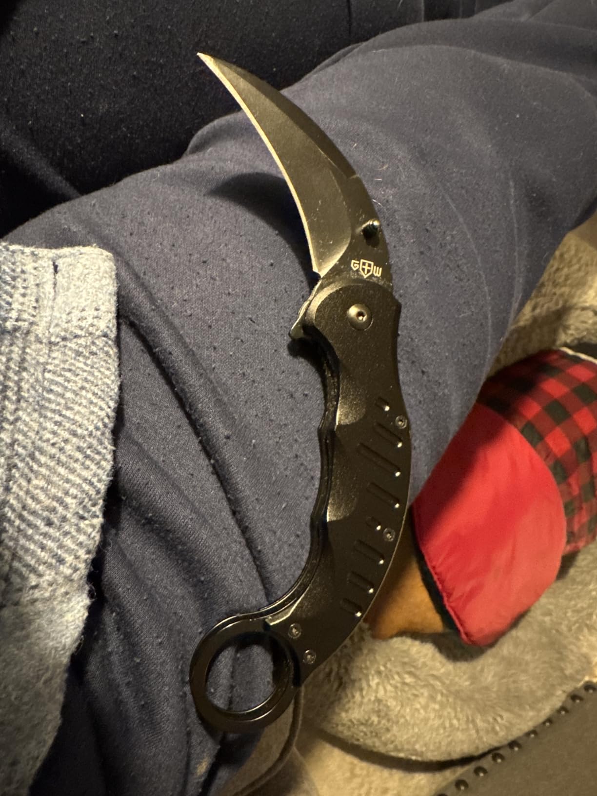Tactical Spring Assisted Pocket Knife - Karambit Folding Knives for Men - Folding Sharp Tiger Claw Blade - Best Combat Tool for Hunting Military Camping Self Defense EDC - Birthday Mens Gifts X-42 customer photo 2
