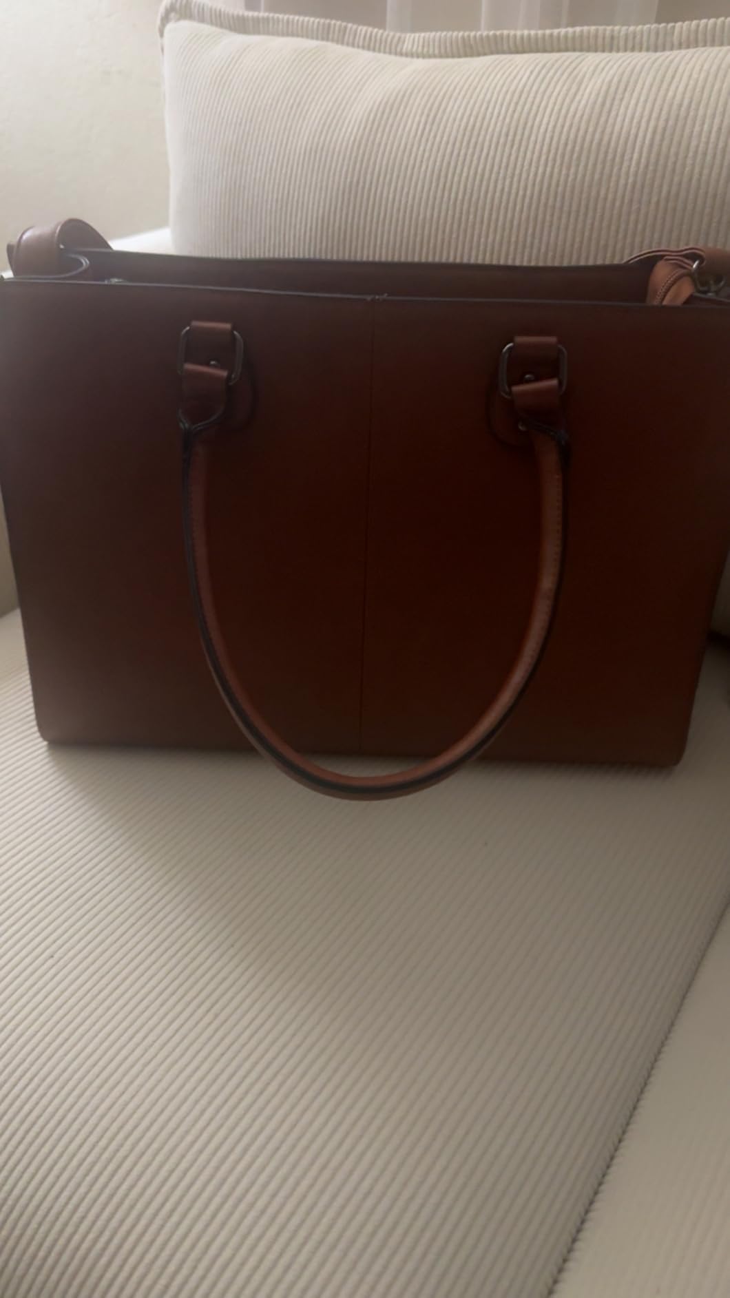LOVEVOOK Laptop Tote Bag for Women, 15.6 Inch Professional Work Bag with Matching Clutch, Waterproof Vintage Leather Computer Tote for Office, Business Travel & Daily Use, Gift for Women customer photo 2