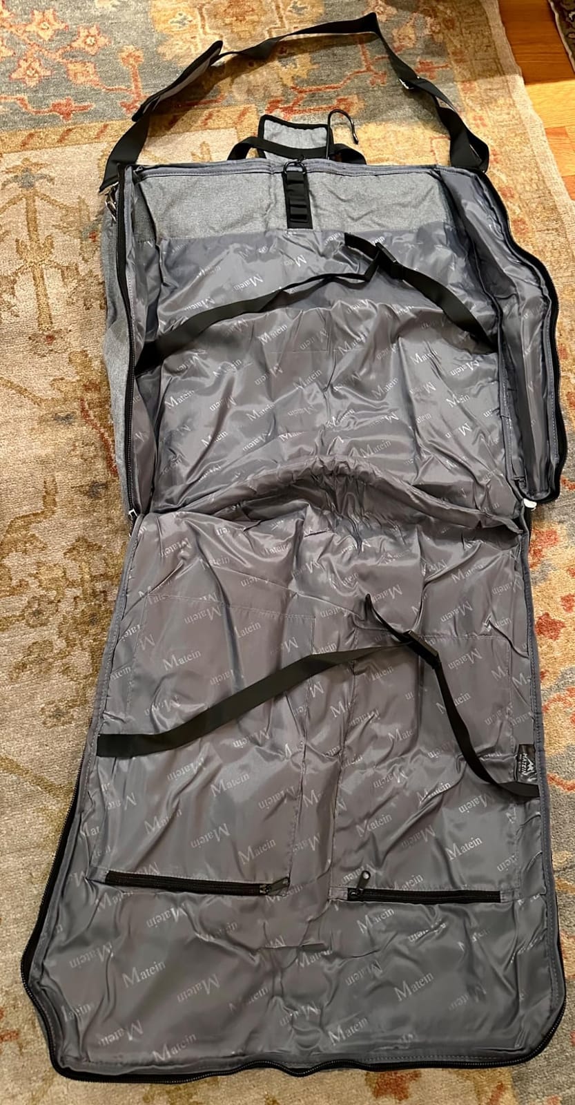 MATEIN Garment Bags for Travel, Large Double Layer Suit Bag Up to 6 Suits | Foldable Carry On Garment Luggage, Convertible Business Suitcase, For Hanging Clothes, For Men Women, Shoulder Strap, Black customer photo 1