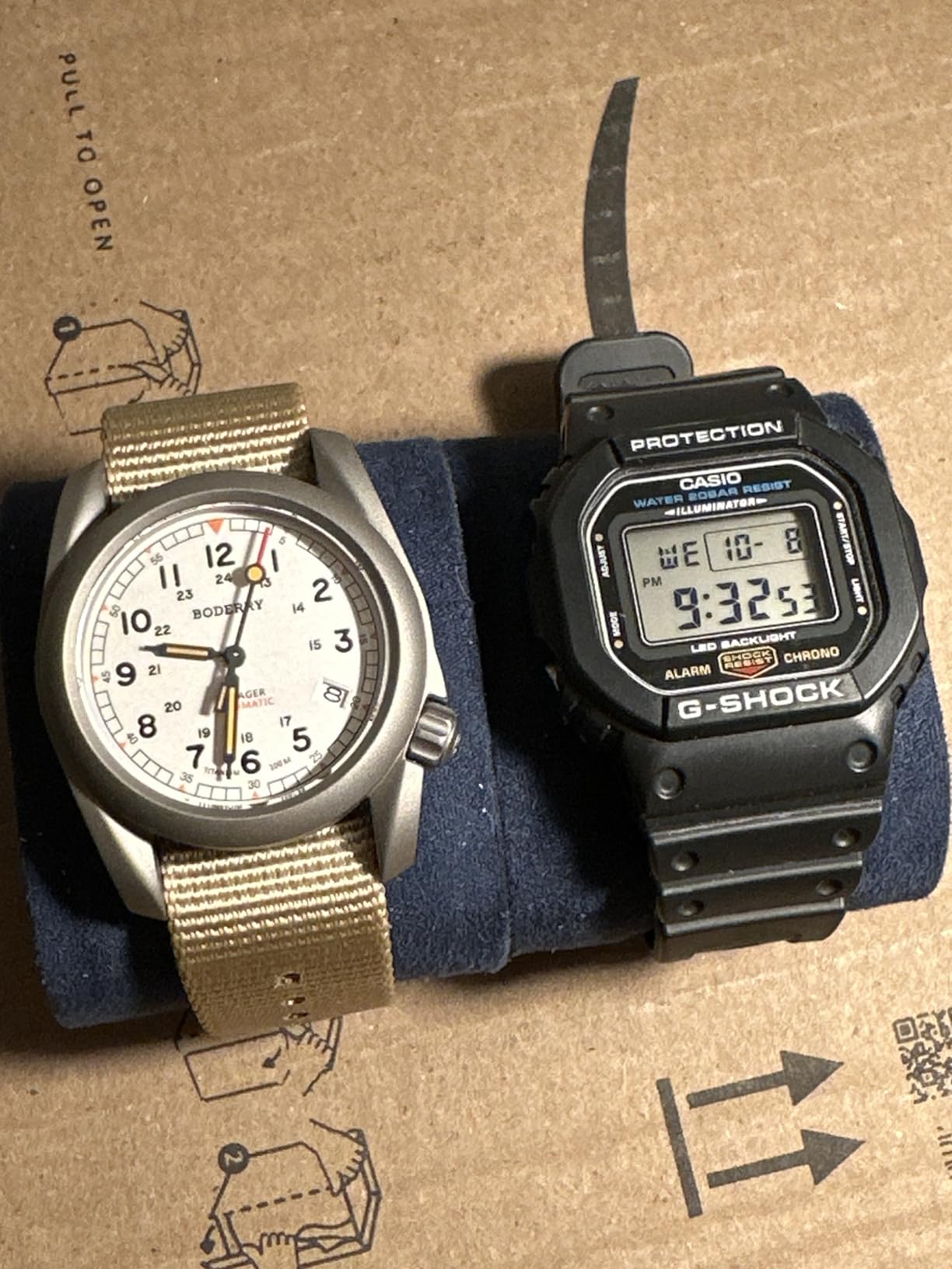BODERRY Men's Watch Titanium Automatic Field Watch 40mm Military Watch Day Date Function 100M Waterproof with Nylon Strap Japanese Mechanical Movement & Screw Down Crown-Voyager customer photo 2