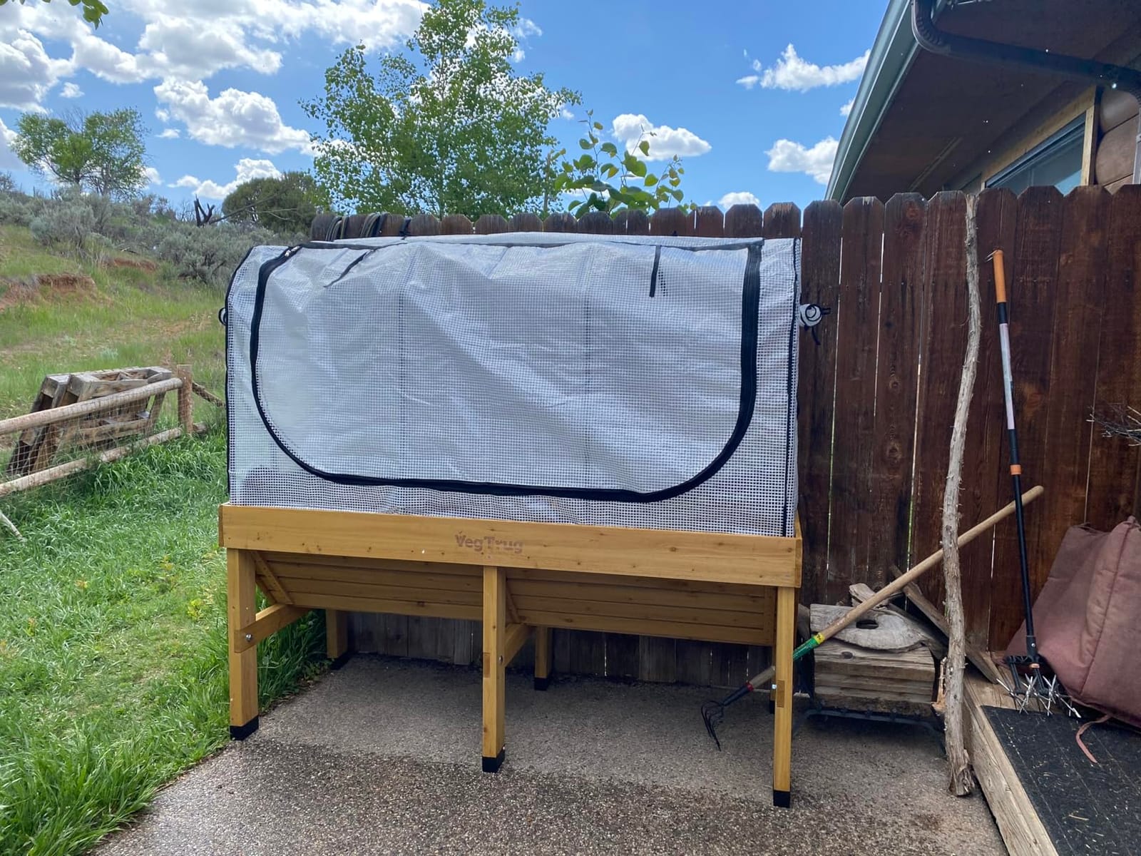 VegTrug Greenhouse Frame & Multi-Cover Set for Classic Medium 1.8m Raised Bed, White - Durable Double Layer Micro Mesh Insect Protective Cover with Steel Frame for Extended Growing Season customer photo 2