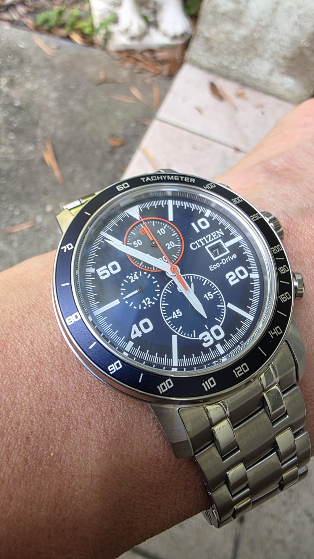 Citizen Men's Eco-Drive Weekender Brycen Chronograph Watch Stainless Steel Case customer photo 1