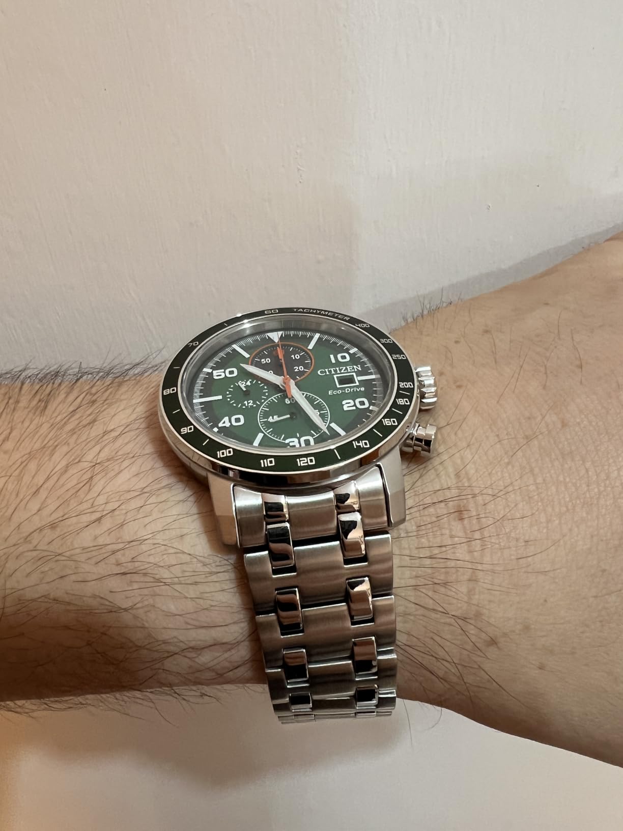 Citizen Men's Eco-Drive Weekender Brycen Chronograph Watch Stainless Steel Case customer photo 2