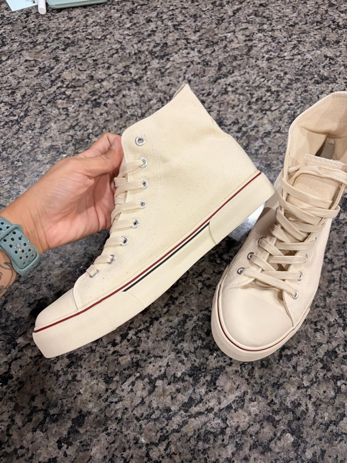 hash bubbie High Top Canvas Sneakers Fashion Walking Shoes customer photo 1