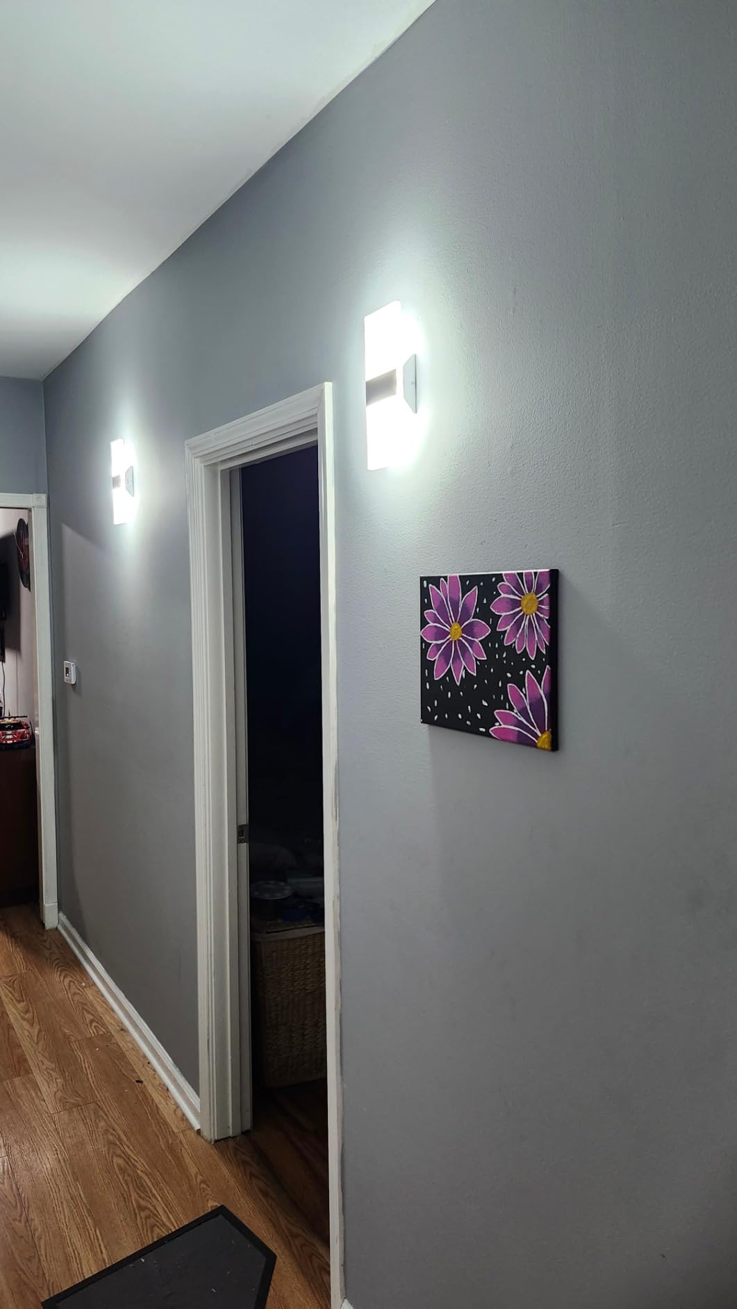 TRLIFE Dimmable LED Wall Sconces, 4 Color Temperature Modern Wall Sconce 12W Dimmable Wall Lights Set of 2 Wall Mounted Light for Bedroom Bedside Hallway Living Room Stairway(2 Pack, Black) customer photo 2