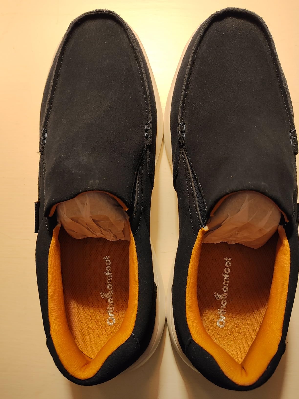 Men's Orthopedic Slip On Loafers Walking Shoes with Arch Support: Suede Leather Dress Slip-Ons Loafers for Plantar Fasciitis, Comfortable Non-Slip Shoes for Foot and Heel Pain Relief customer photo 1