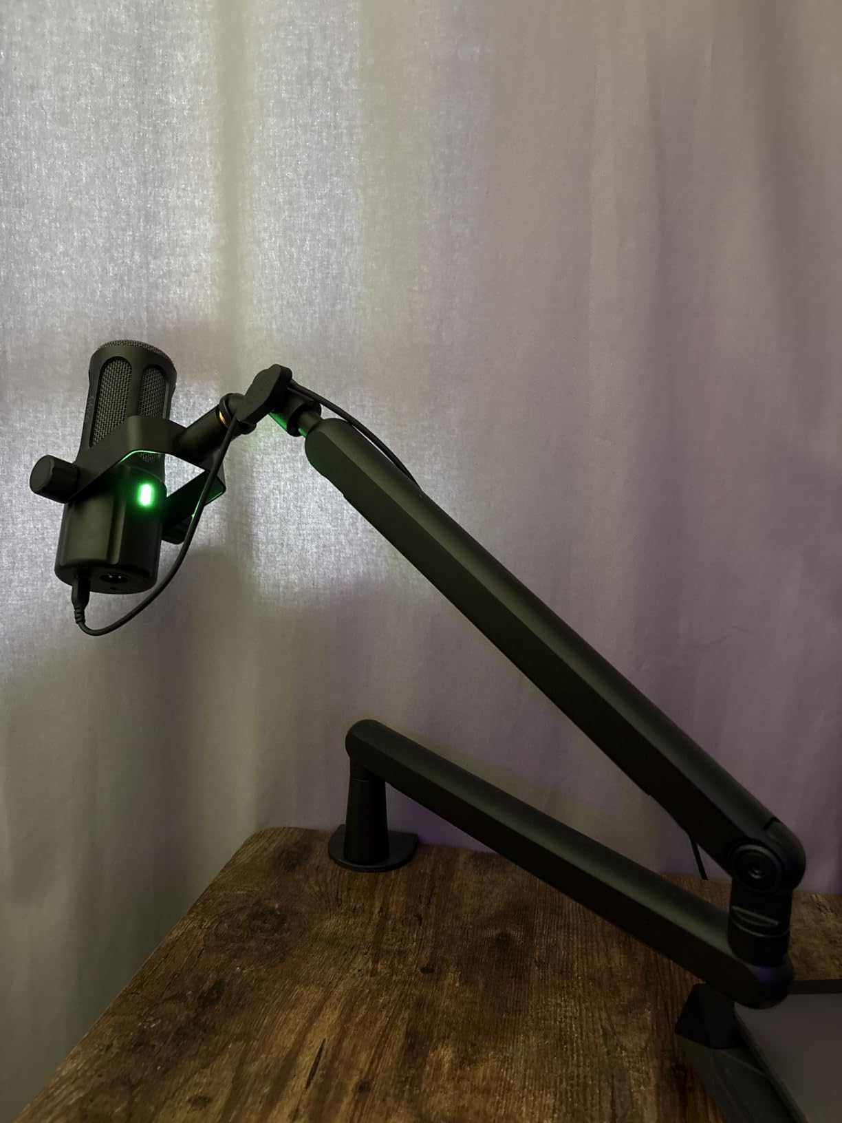 FIFINE BM88 Low Profile Microphone Boom Arm Stand for Gaming Streaming | Adjustable Stick Stand, Desk Mount Clamp, Cable Management, Screw Adapter, for Podcast Streaming Gaming customer photo 2