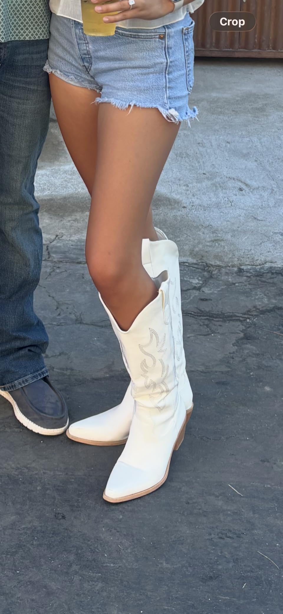 Pasuot Western Cowboy Boots for Women - Knee High Wide Calf Cowgirl Boots, Slip On Pointed Toe Chunky Heel Fashion Retro Classic Pull On Tall Boot for ladies Party concert customer photo 1