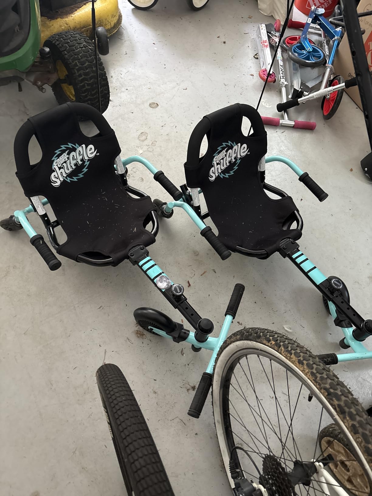 Crazy Cart Shuffle Go Kart | Manual Drift Cart (Black/Teal) customer photo 2