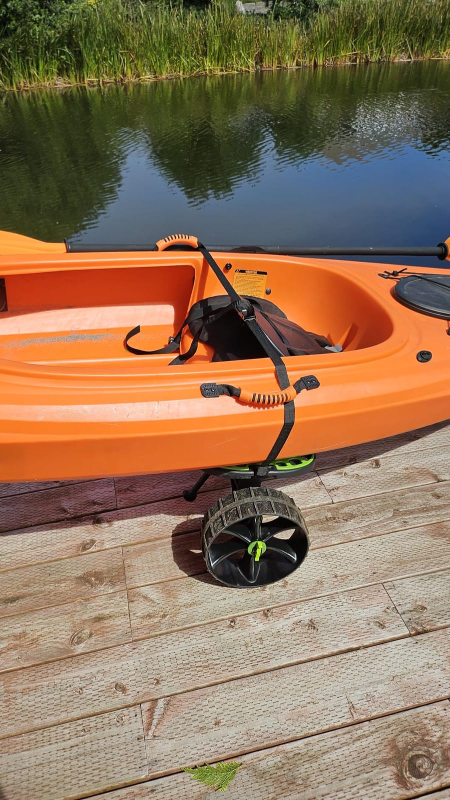 Ulticor Kayak Cart, Puncture-Free Wheels Assembles and Disassembles Within Seconds – Easy to Store – No Tools Required – All-Terrain Durable Kayak and Canoe Cart with Adjustable Straps (Green - Black) customer photo 1