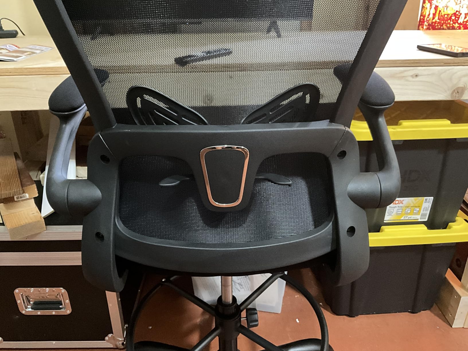 ErGear Drafting Chair with Footrest Ring and Flip-Up Arms for Tall Desks customer photo 1