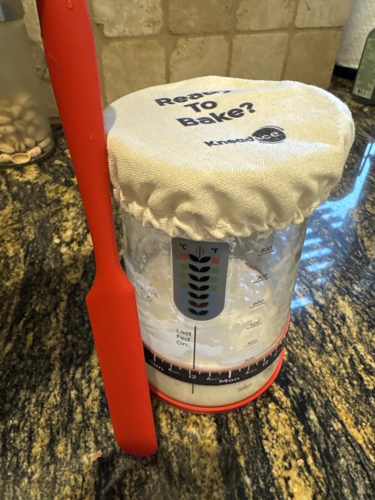 KNEADACE Pro Sourdough Bread Starter Kit - 34 oz Large Capacity Sourdough Starter Jar with 5 unique features for the perfect sour dough bread & sourdough starter kit - sourdough supplies (KA06) customer photo 2