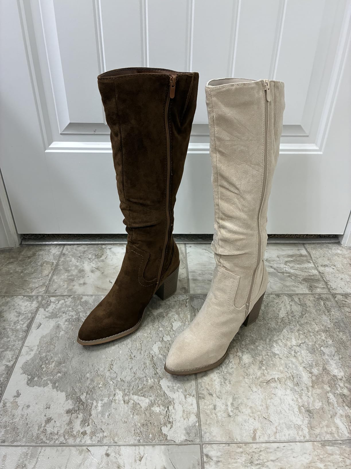 DREAM PAIRS Women's Slouchy Knee-High Chunky Heel Boots customer photo 1
