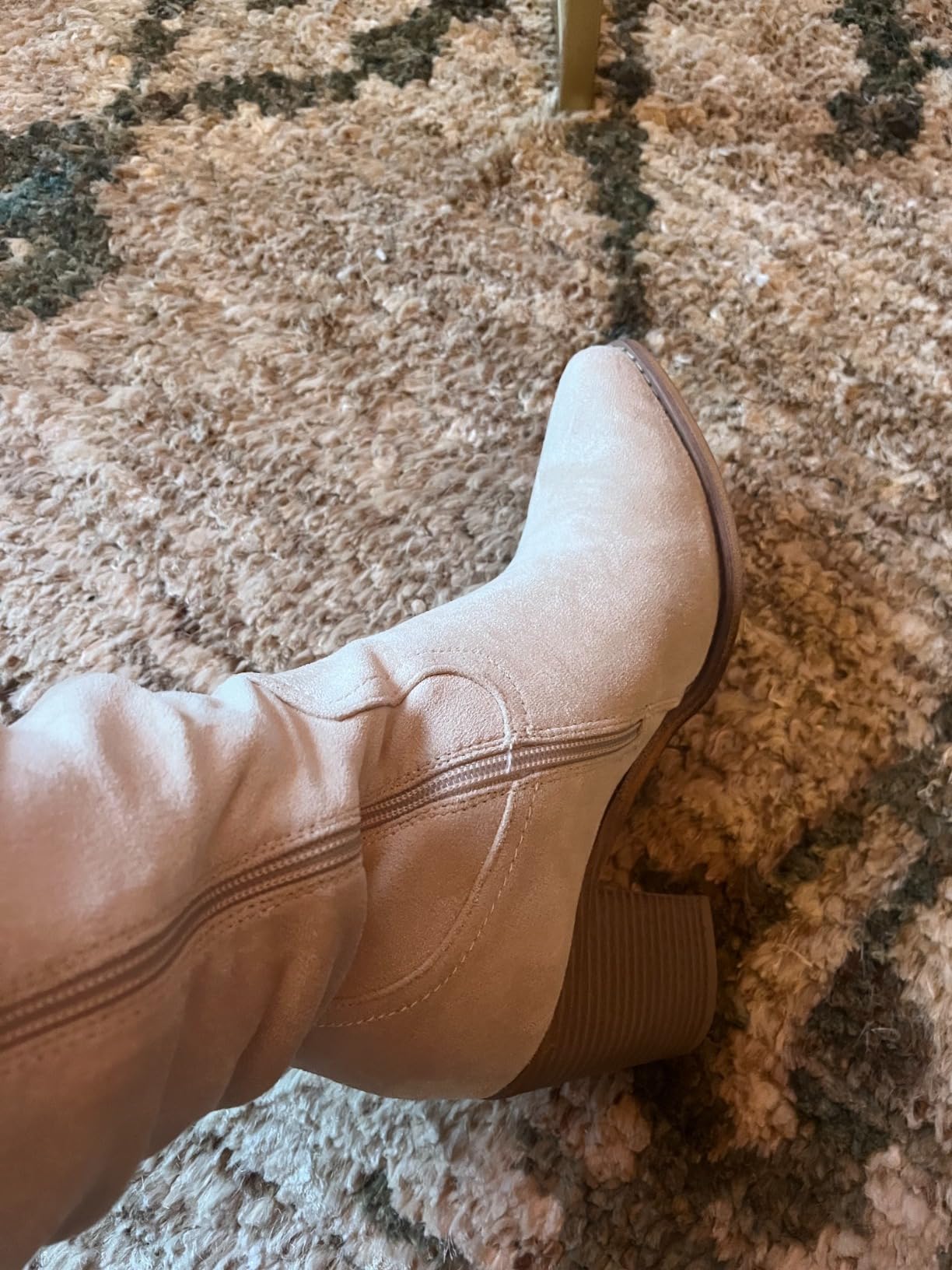 DREAM PAIRS Women's Slouchy Knee-High Chunky Heel Boots customer photo 2