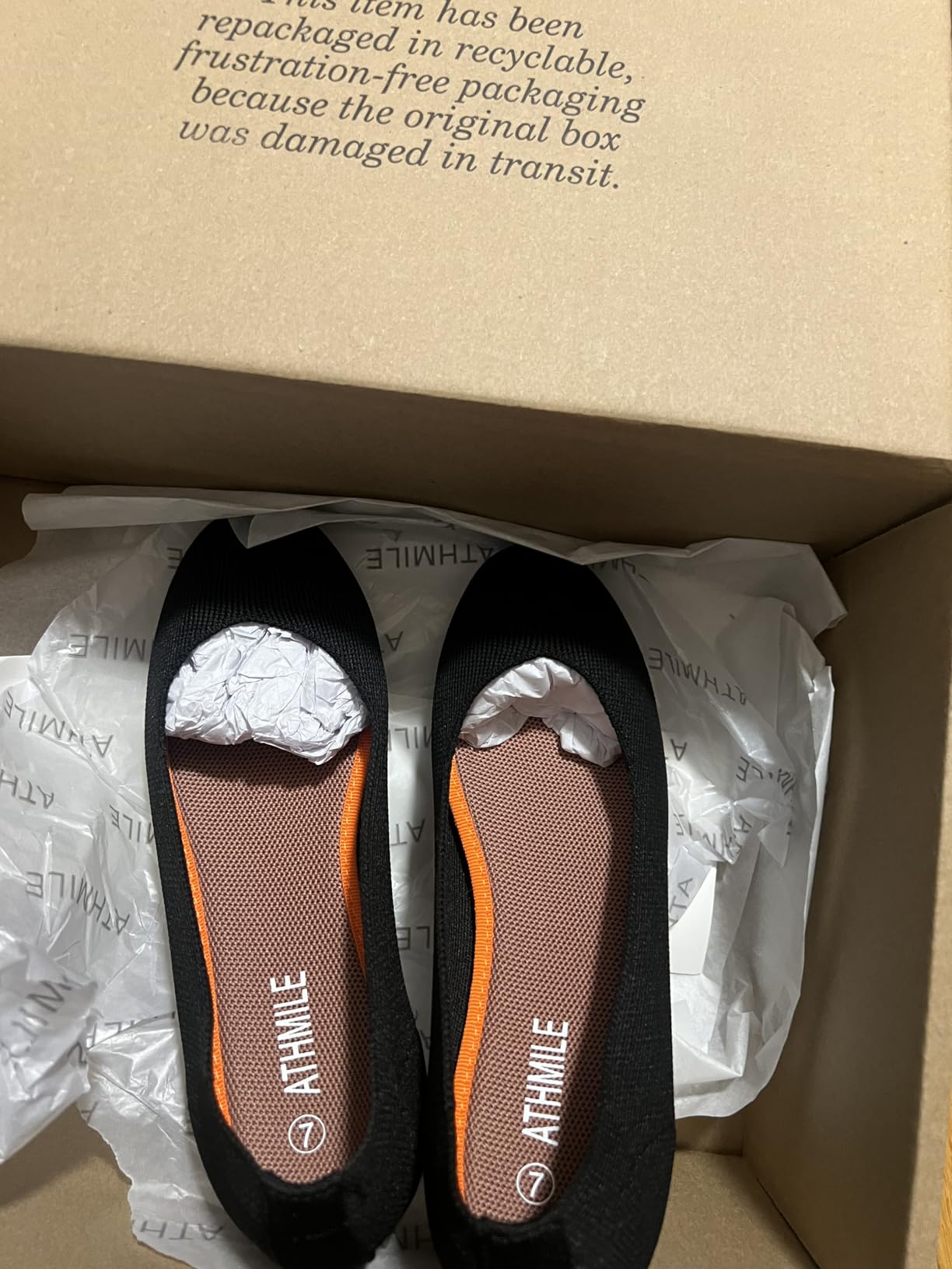 ATHMILE Women's Flat Ballet Shoes Knit Flat Shoes for Women Round Toe | Slip on Women Flats for Dressy Casual Office Work Wedding Comfort Soft customer photo 2