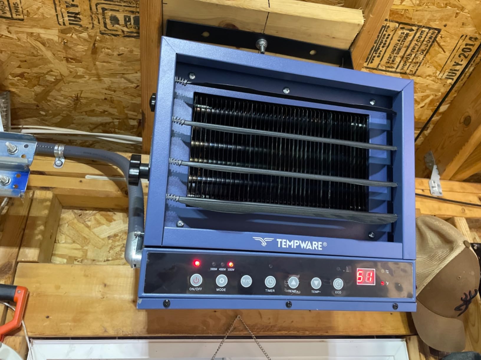 TEMPWARE Garage Heater Electric 240V, 5000-Watt Hardwired Ceiling Mount Shop Heater with ECO Mode, 240-Volt Hardwired with Full-Function Remote and 12-Hour Timer, Ideal for Workshop customer photo 2