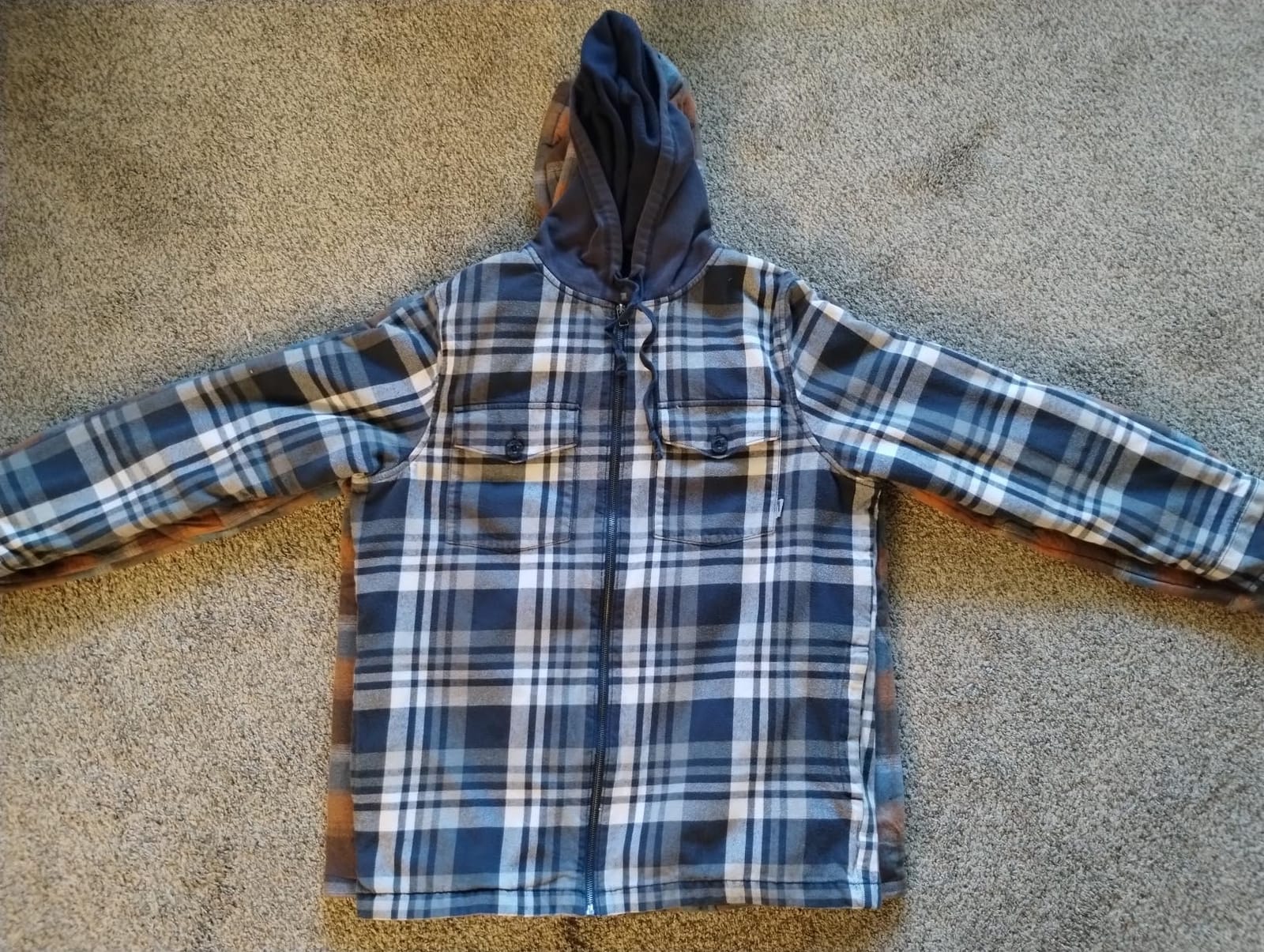 Elesuit Men's Full Zip Fleece Flannel Jacket Shirt Plaid Cotton Hoodie Coat customer photo 1