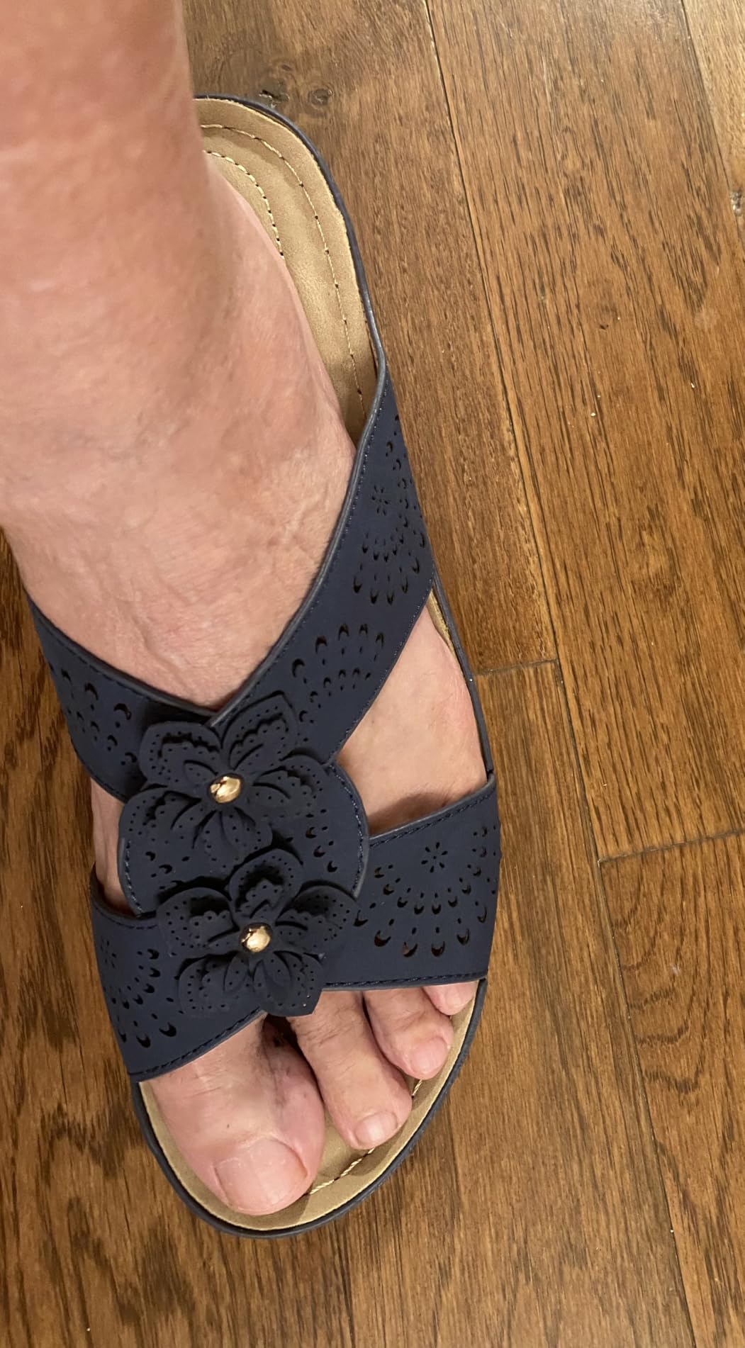 Womens Wedge Sandals Leather: Comfortable Walking Shoes Summer customer photo 2