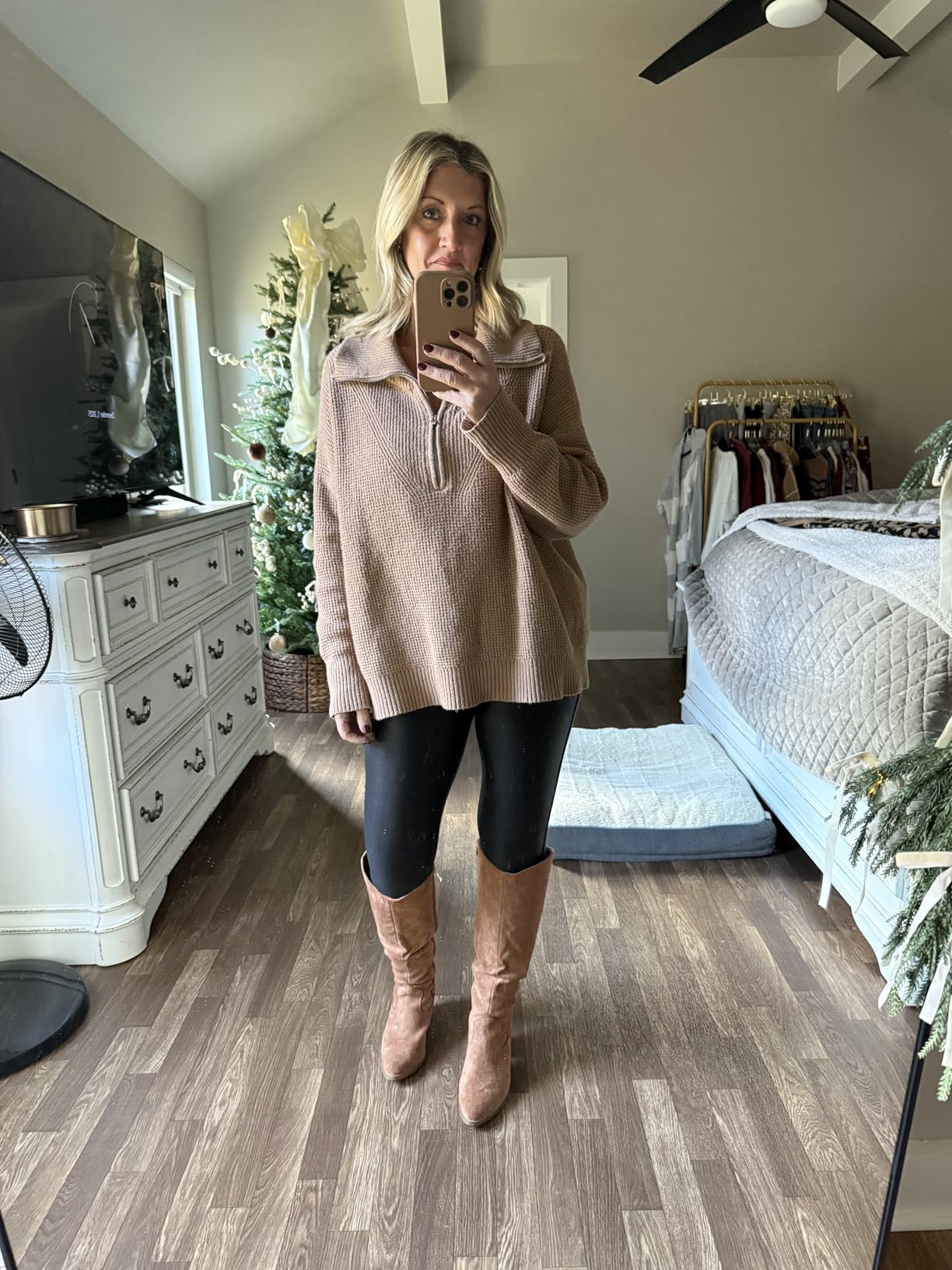 Womens Knee High Fall Boots 2026 Suede Tall Boots Party Dress Zip customer photo 1