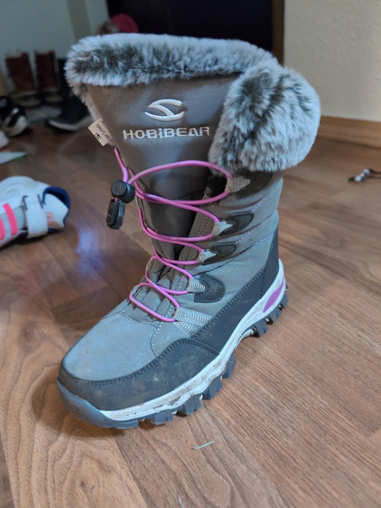 HOBIBEAR Kids Winter Snow Boots Waterproof Outdoor Warm Faux Fur Lined Shoes customer photo 2