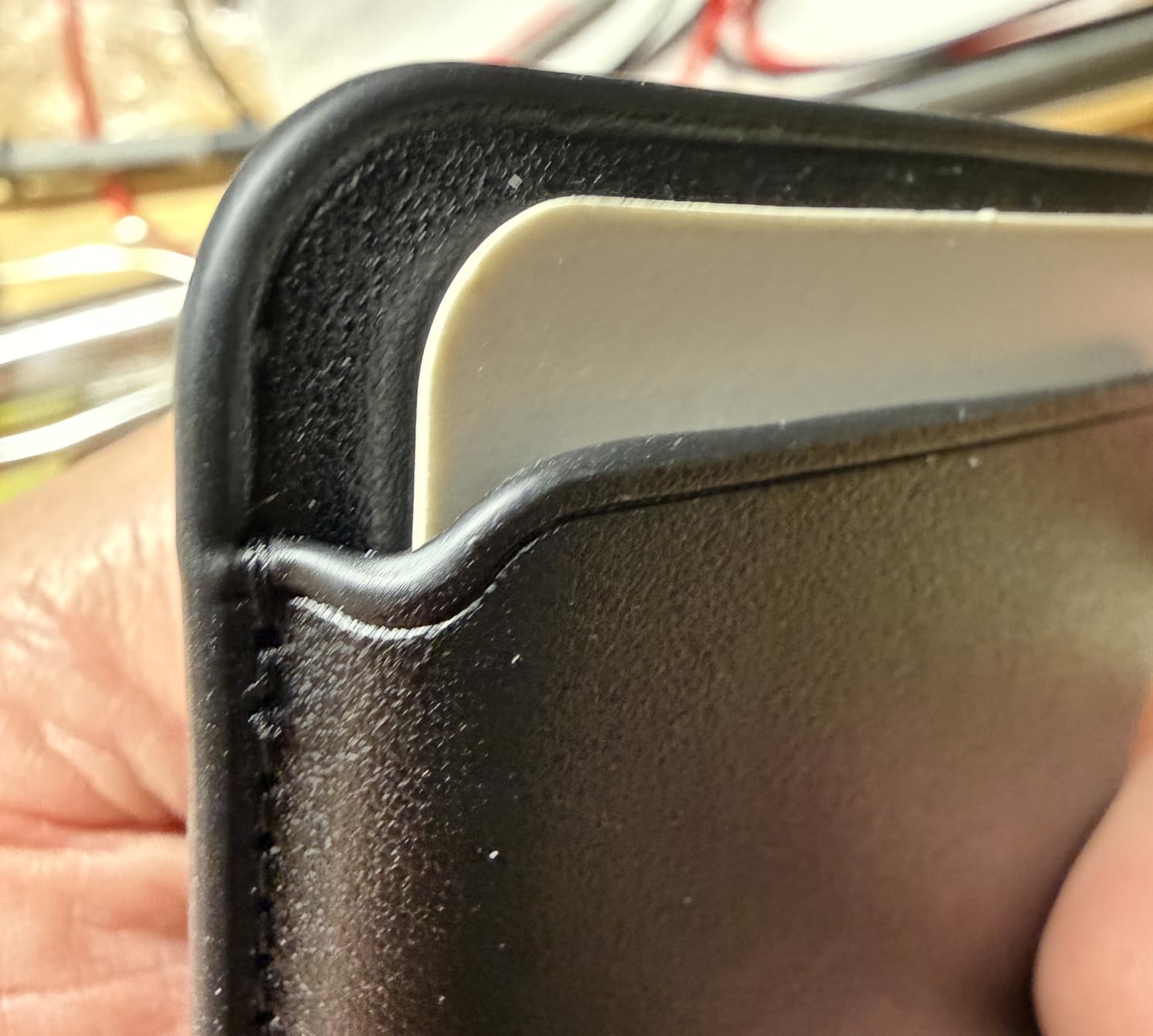 Magnetic Wallet Cell Phone Card Holder for Phone Case with Mag-Safe | Stronger Magnetic RFID Leather Phone Wallet Stick on Series of iPhone 17/16/15/14/13/12 and Pro/Promax, Light pink customer photo 2