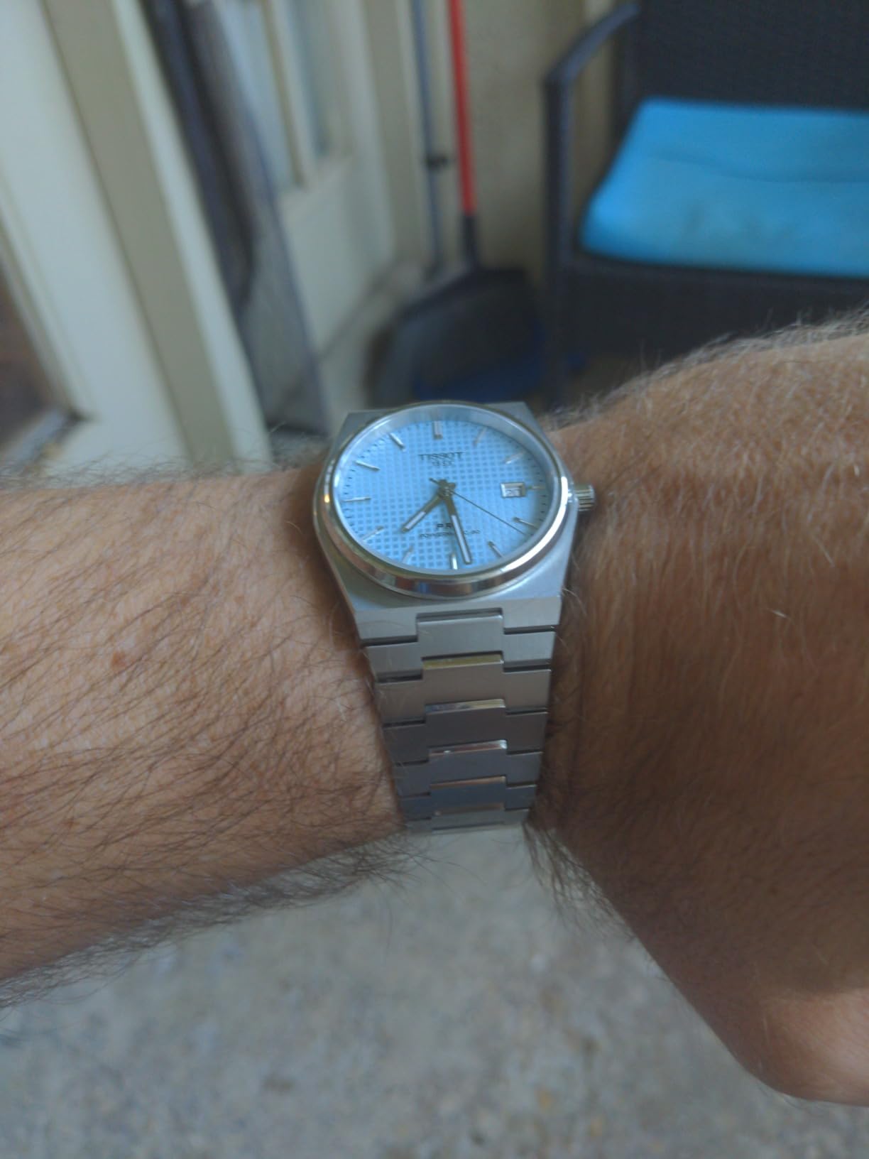 Tissot PRX Powermatic 80 316L Stainless Steel case, Swiss Automatic Watch for Men & Women, Ice Blue Dial, Stainless Steel, (T1374071135100) customer photo 1