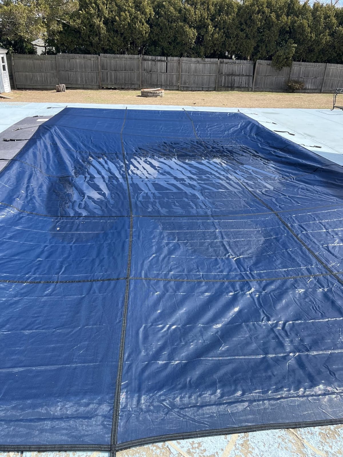 iCOVER Inground Pool Safety Cover, 16x32ft Rectangle Winter Safety Pool Cover for Inground Swimming Pools, Winter Pool Cover, Pool Covers for Inground Pools, Triple Stitched for High Strength, Blue customer photo 2
