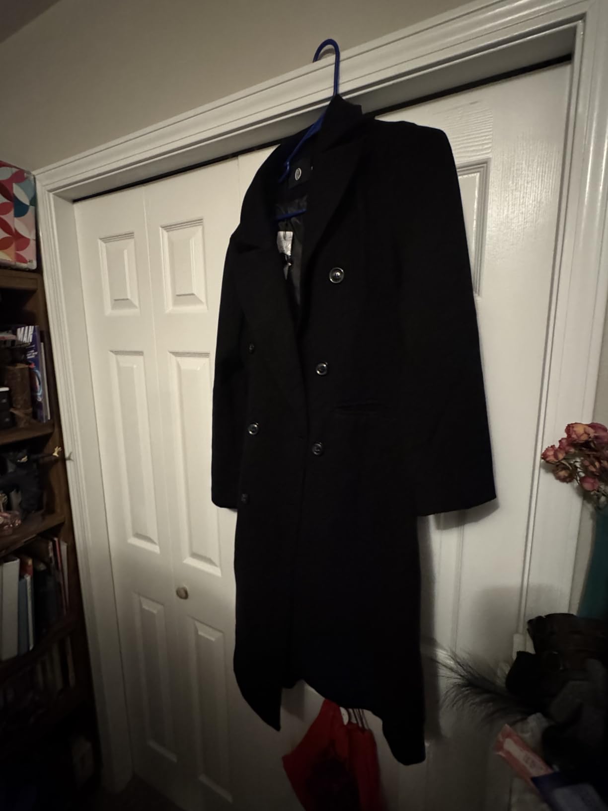 IDEALSANXUN Womens Long Wool Coat Double Breasted Trench Coat Fall Winter Clothes customer photo 1