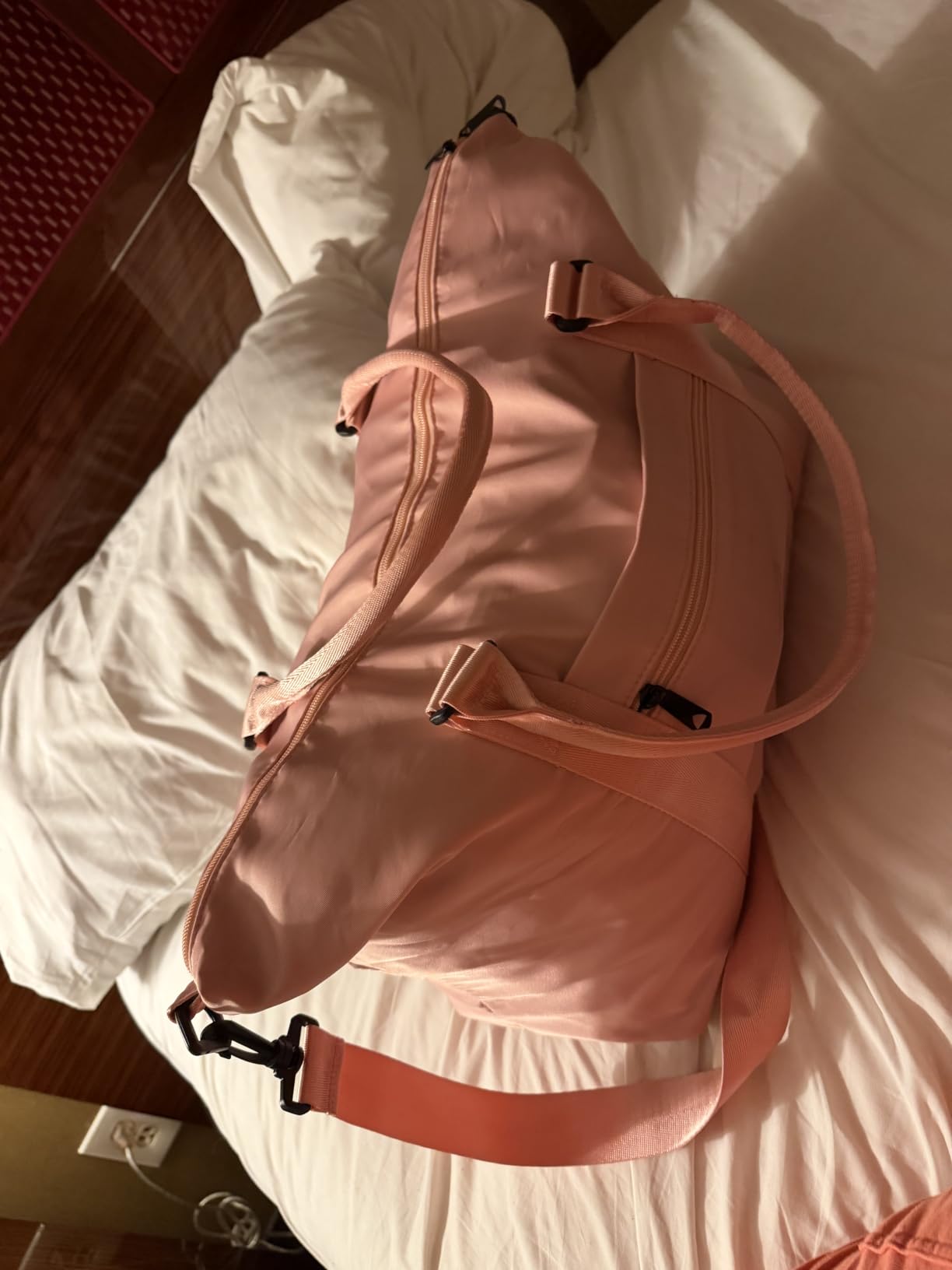 TOPBAG Travel Duffle Bag, Waterproof Weekender Carry On Tote Bags for Women, Sport Gym Bag for Men, Hospital Bag for Labor and Delivery, Overnight Luggage Bag with Trolley Sleeve Coral Pink customer photo 2