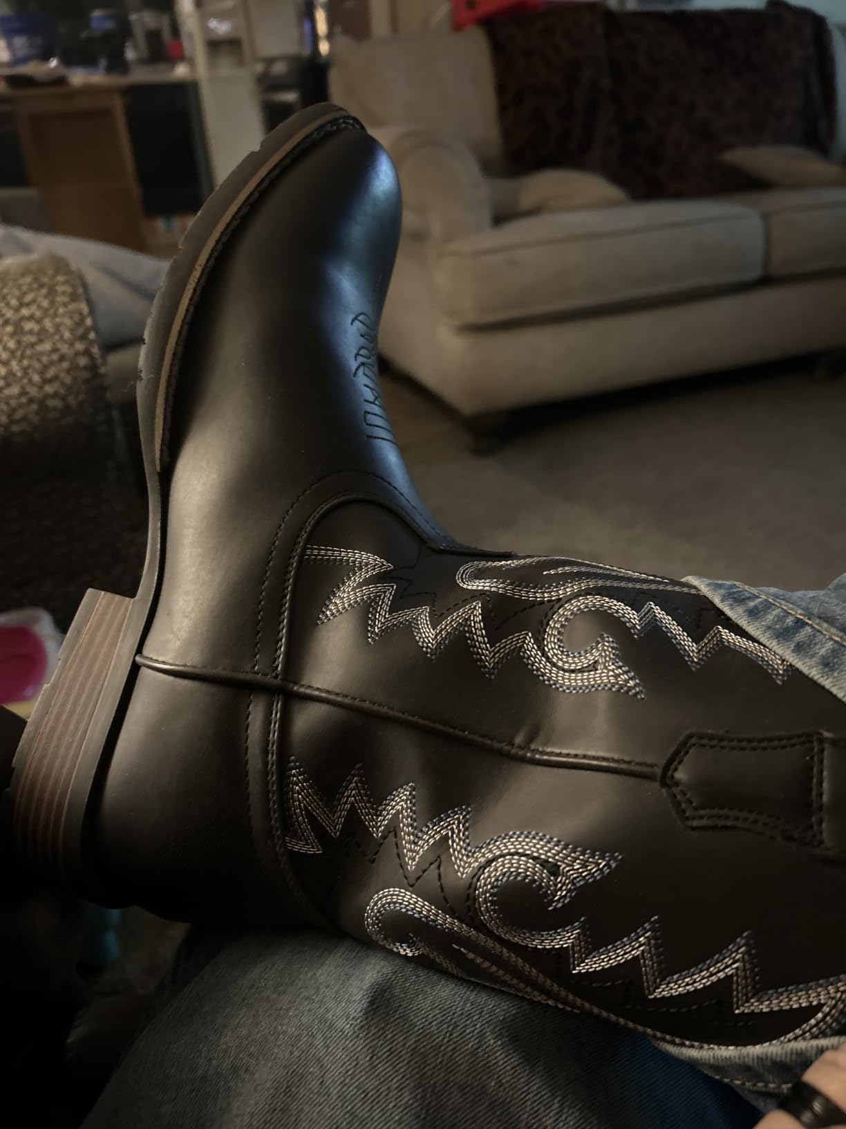 Cowboy Boots For Men with Wide Square Toe Western Retro Boot customer photo 1